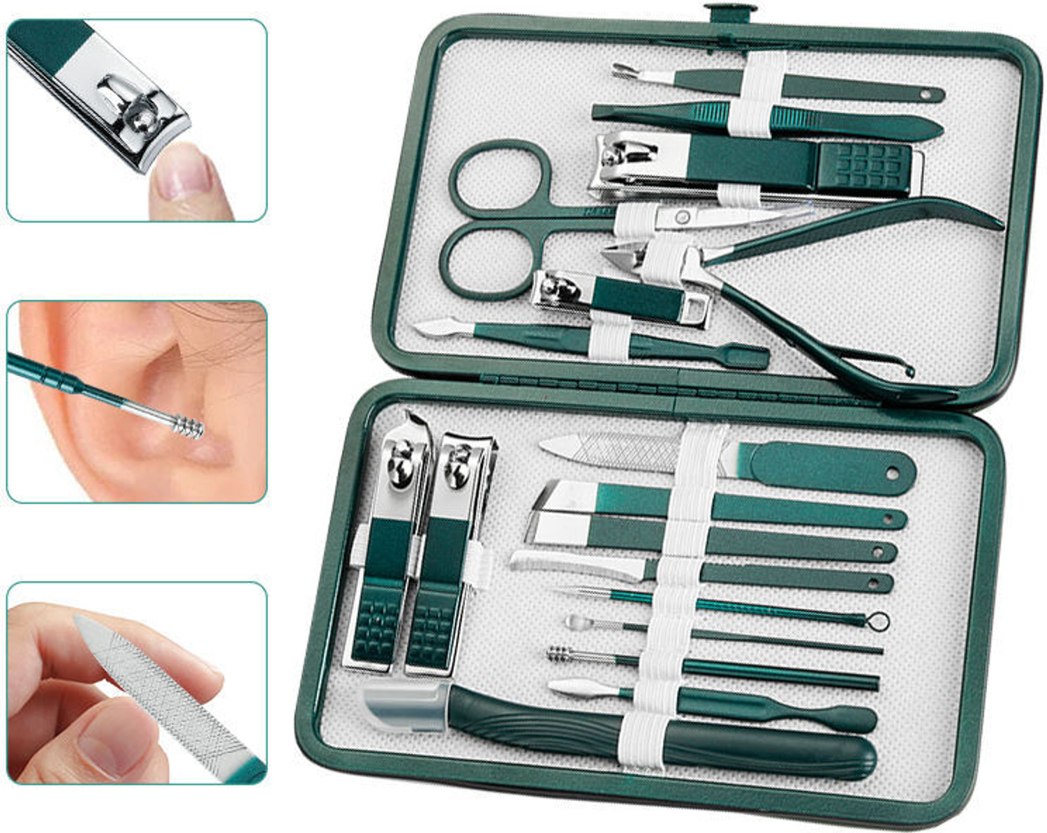 Image of wynyc 18 in 1 Professional Manicure & Pedicure Set Nail Scissors Grooming Kit