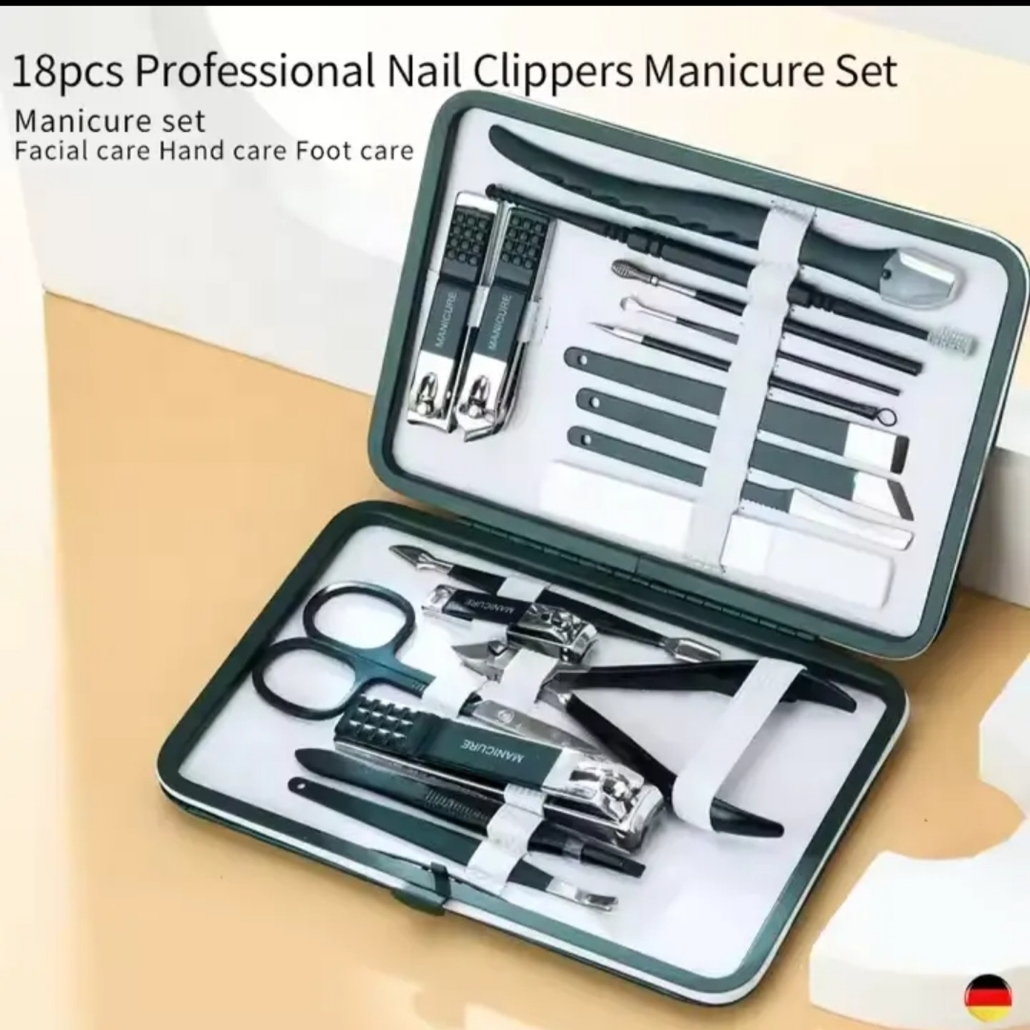 Image of VARIYAENTERPRISE28 18pcs Nail Clipper Set with Portable Travel Case