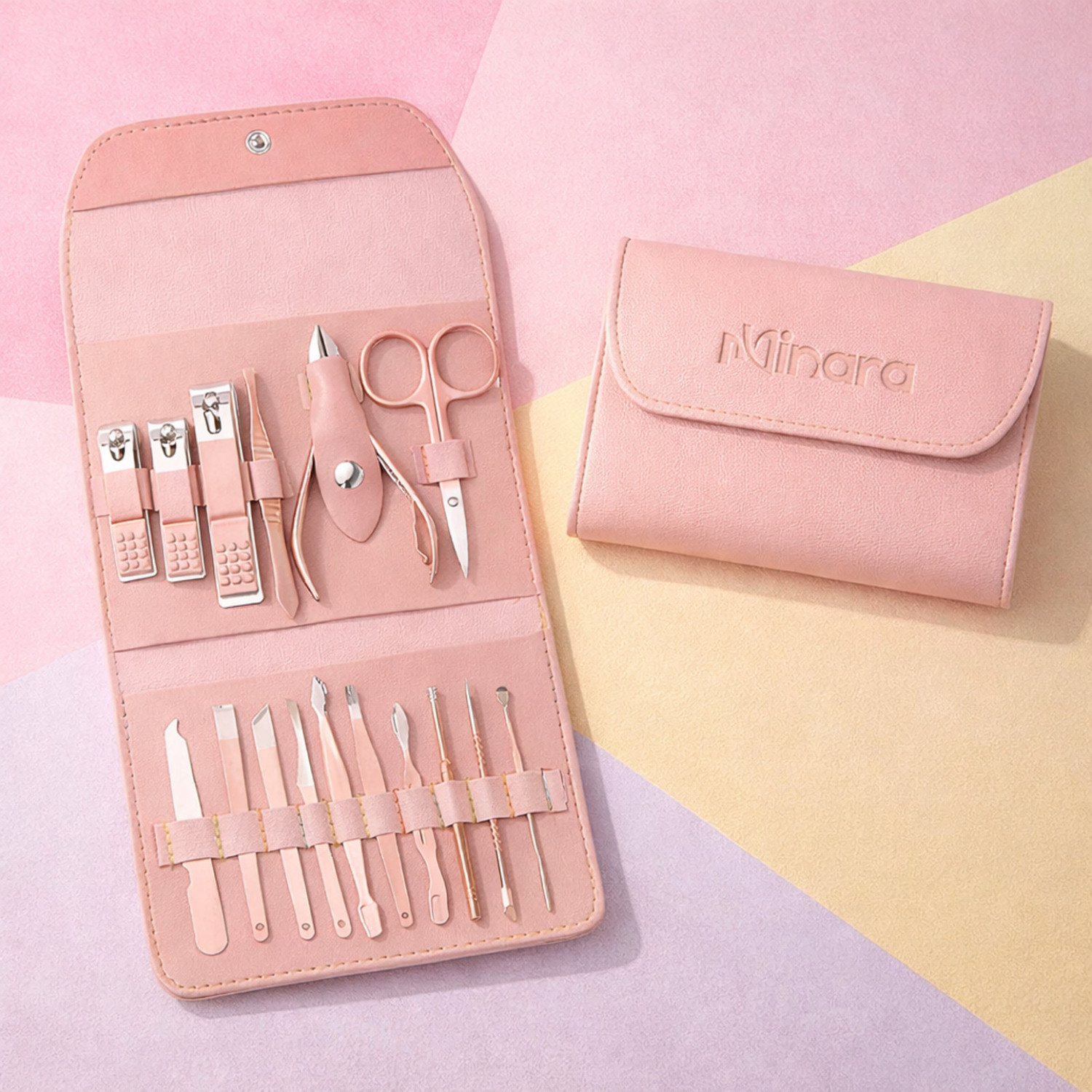 Image of MINARA 16 In 1 Grooming, Manicure and Pedicure Kit Pink