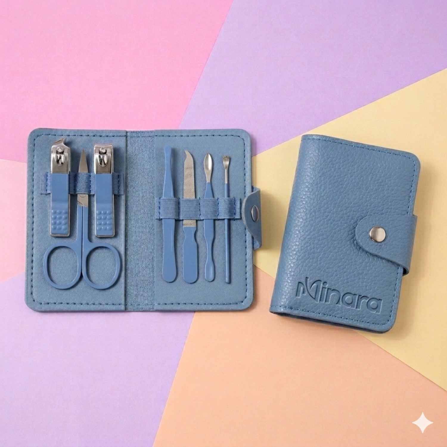 Image of MINARA 7 In 1 Manicure, Pedicure & Grooming Kit Blue