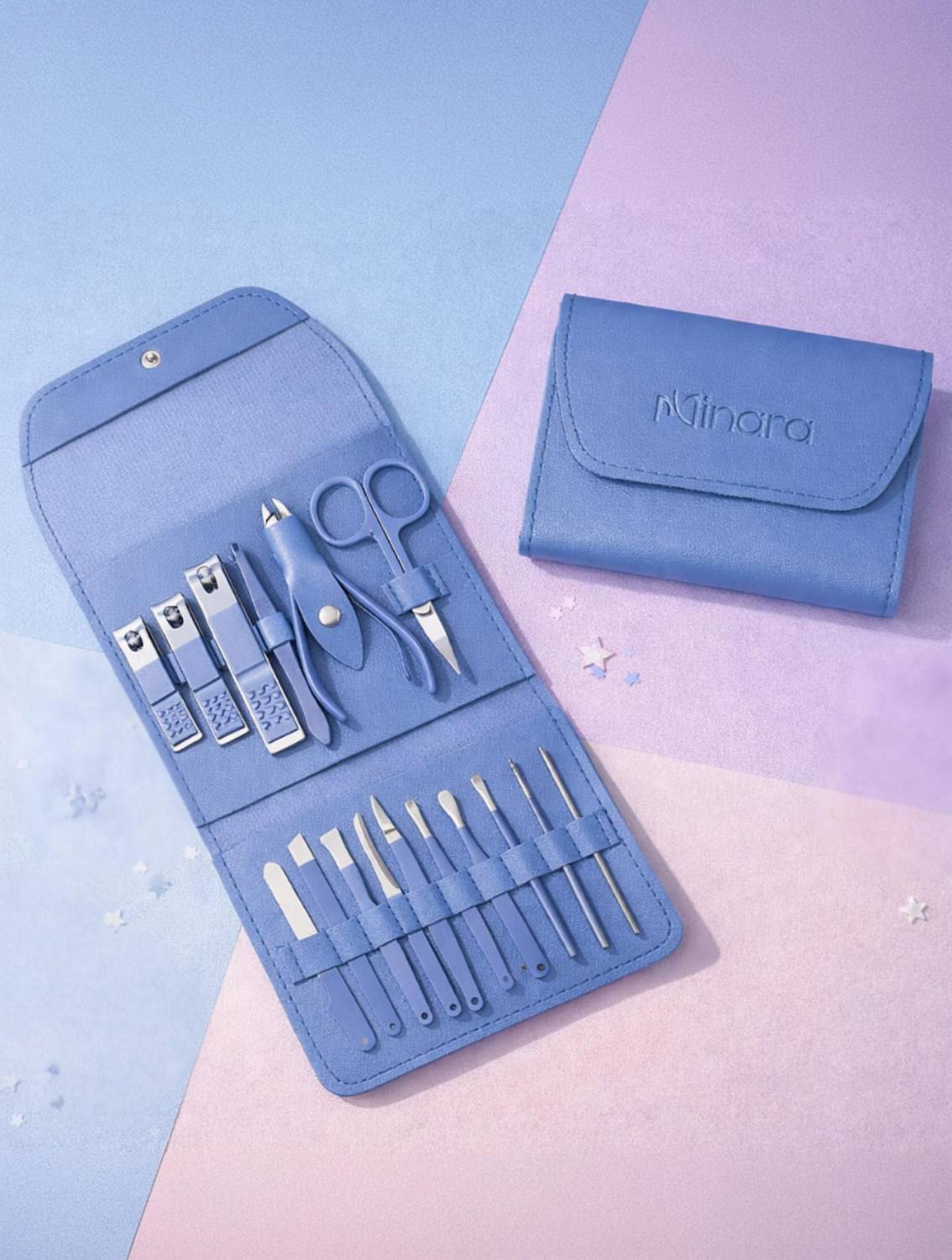 MINARA 16-in-1 Manicure Pedicure Grooming Kit Blue - Image 1