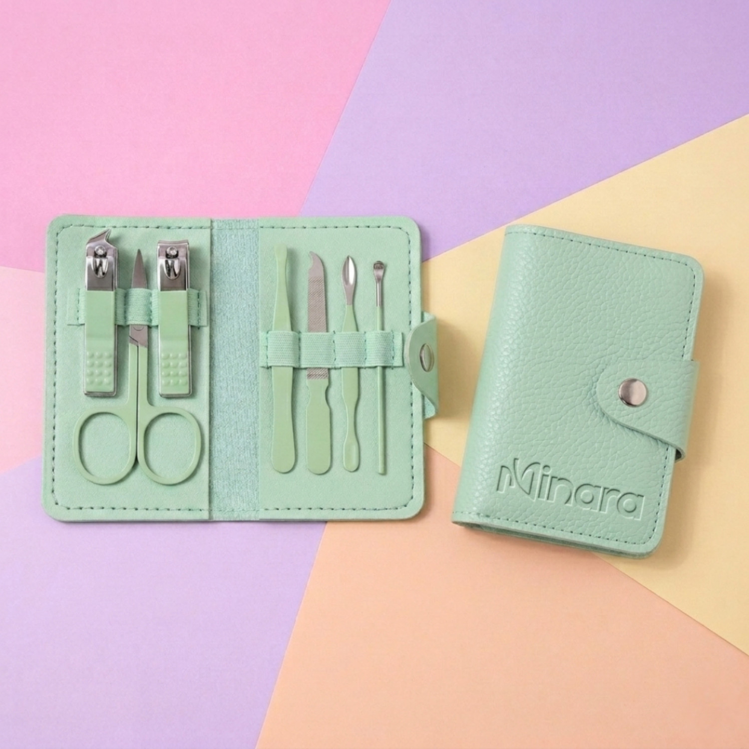 Image of MINARA 7 In 1 Manicure, Pedicure and Grooming Kit Green