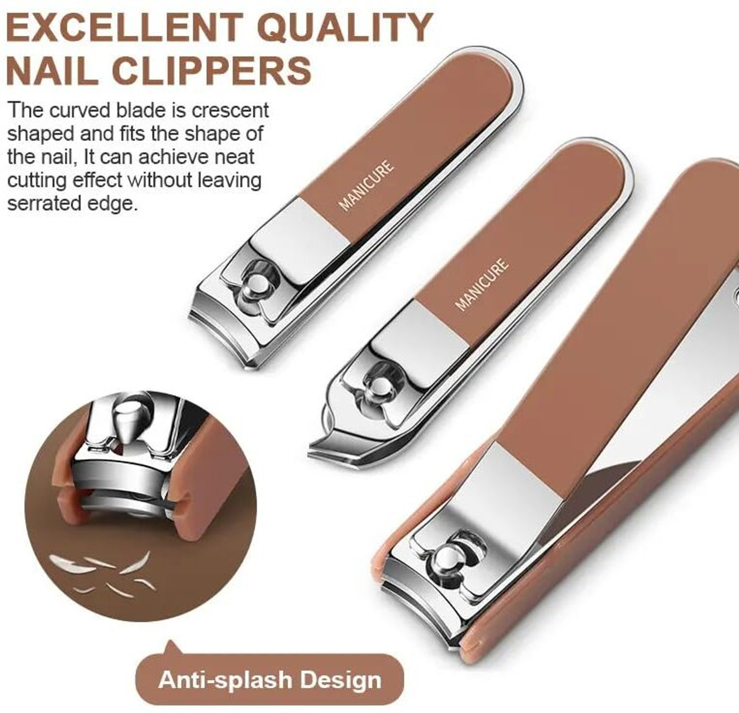 Image of QUINARITA 8 in 1 Professional Nail Clipper Set Stainless Steel Manicure Pedicure Kit