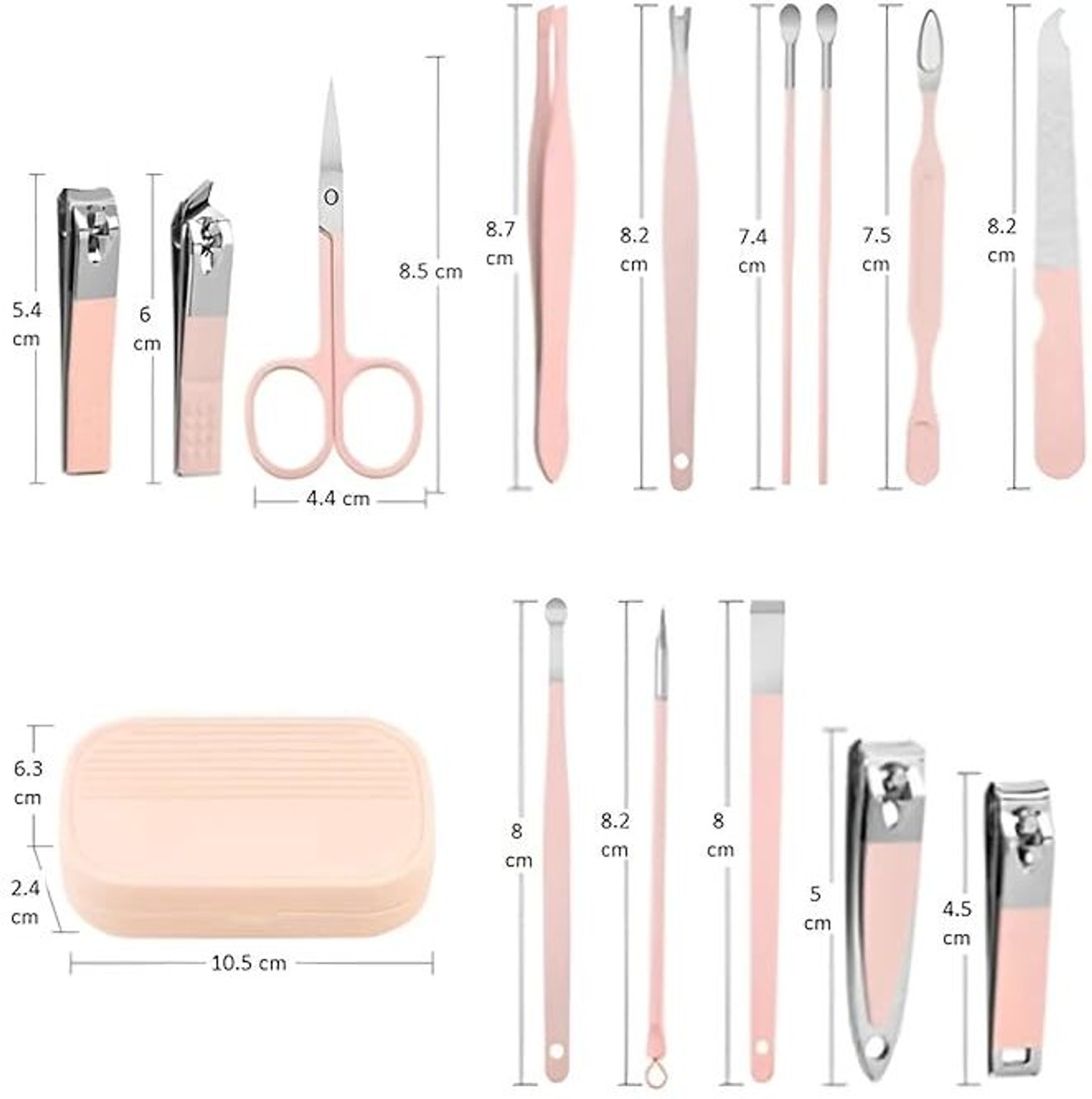 Image of UGAAM 14 Pcs Stainless Steel Ear Cleaning Tool Set with Nail Clippers