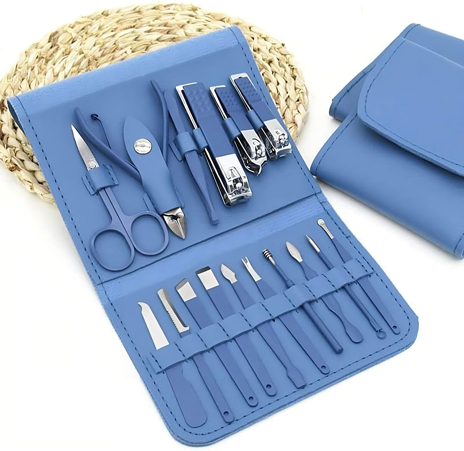 Image of MELDI KING 16 in 1 Manicure Kit with Nail Cutter,Ear Pick,Scissors,Tweezers Knife Eyebrow