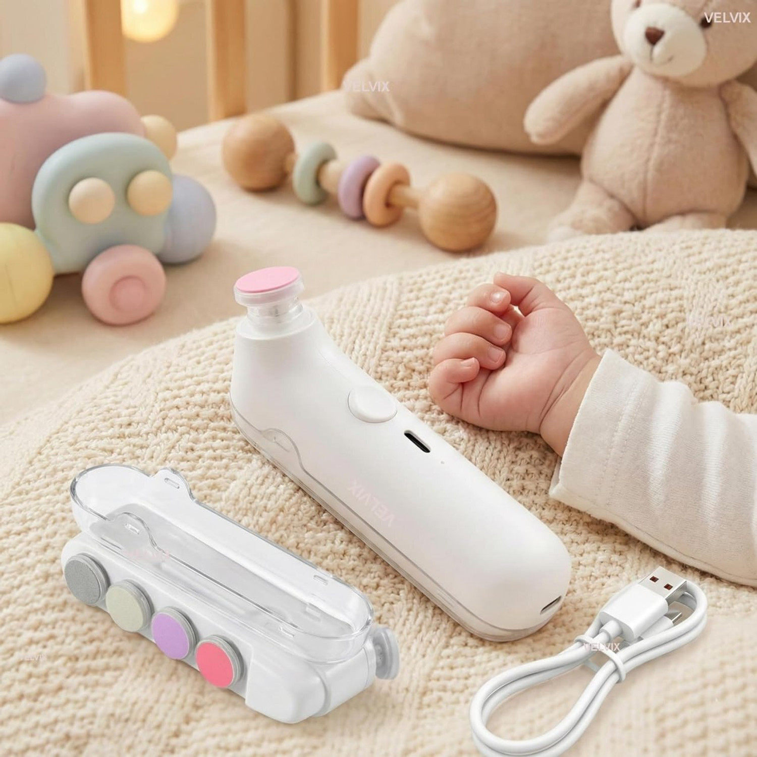 Image of Ghoba Baby Nail Trimmer Rechargeable Electric,Baby Nail Cutter with 5 Grinding Heads