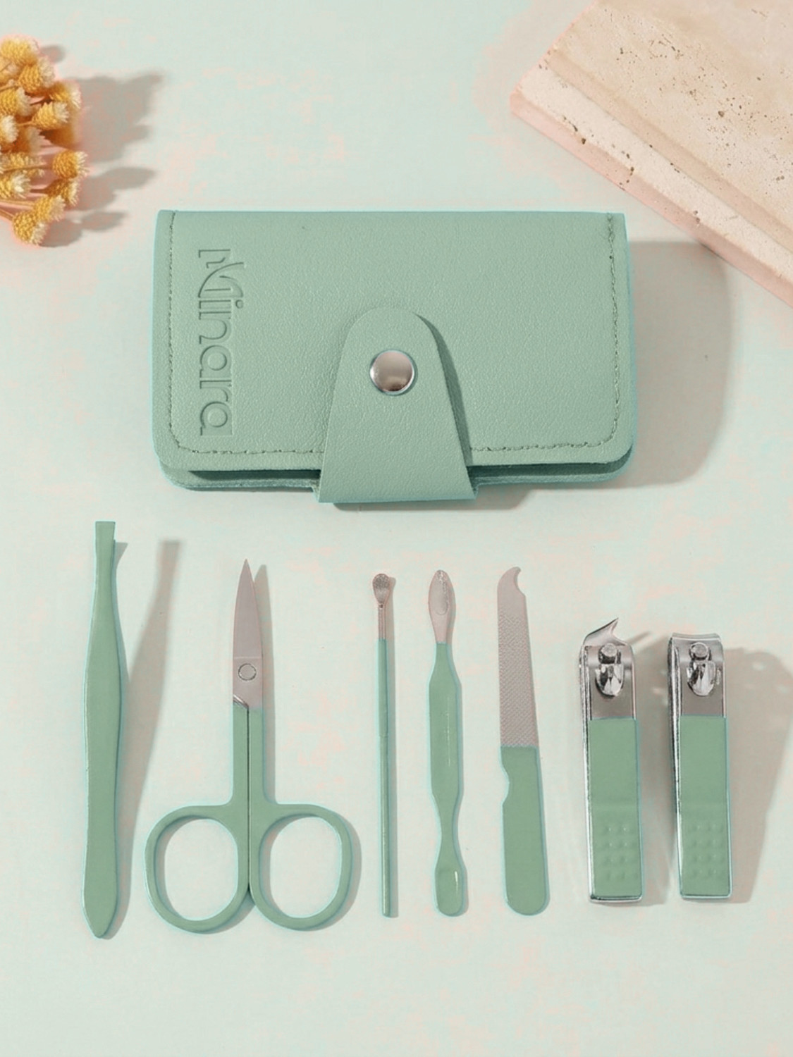 Image of MINARA 7 In 1 Manicure, Pedicure and Grooming Kit Green