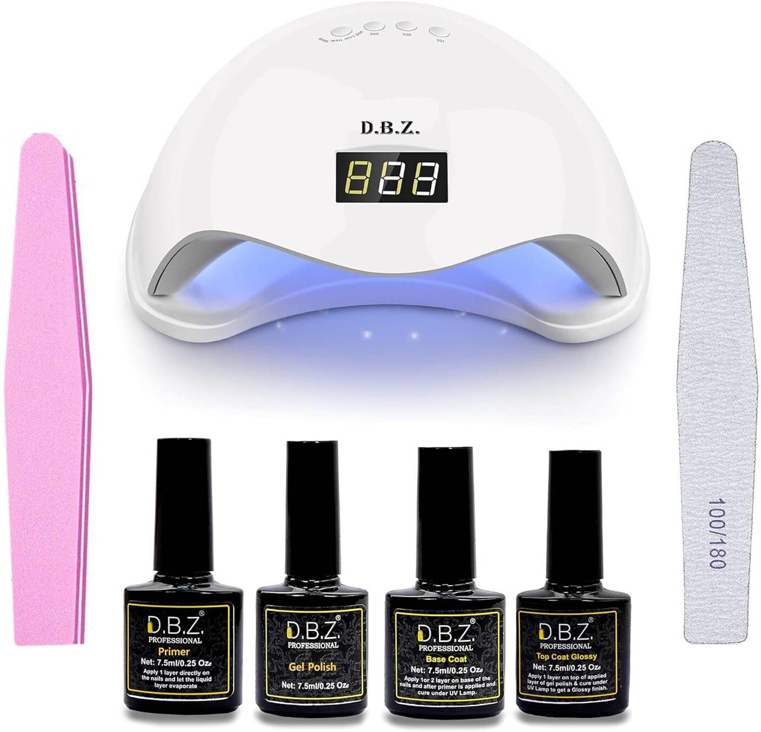 ネイルアート用品(筆など) starter gel nail kit D.B.Z. Gel Nail Polish Starter Kit, Gel Nail Kit with 48W UV LED