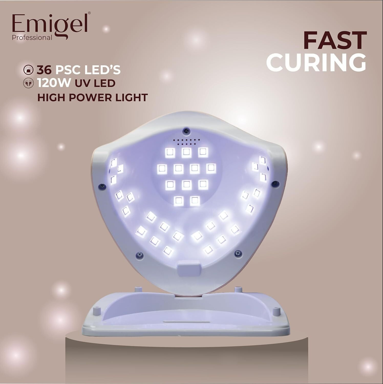 Image of Emigel Professional UV LED 120W Nail Lamp |Nail Polish Curing Lamp |4 Timer Setting Sensor Nail Polish Dryer