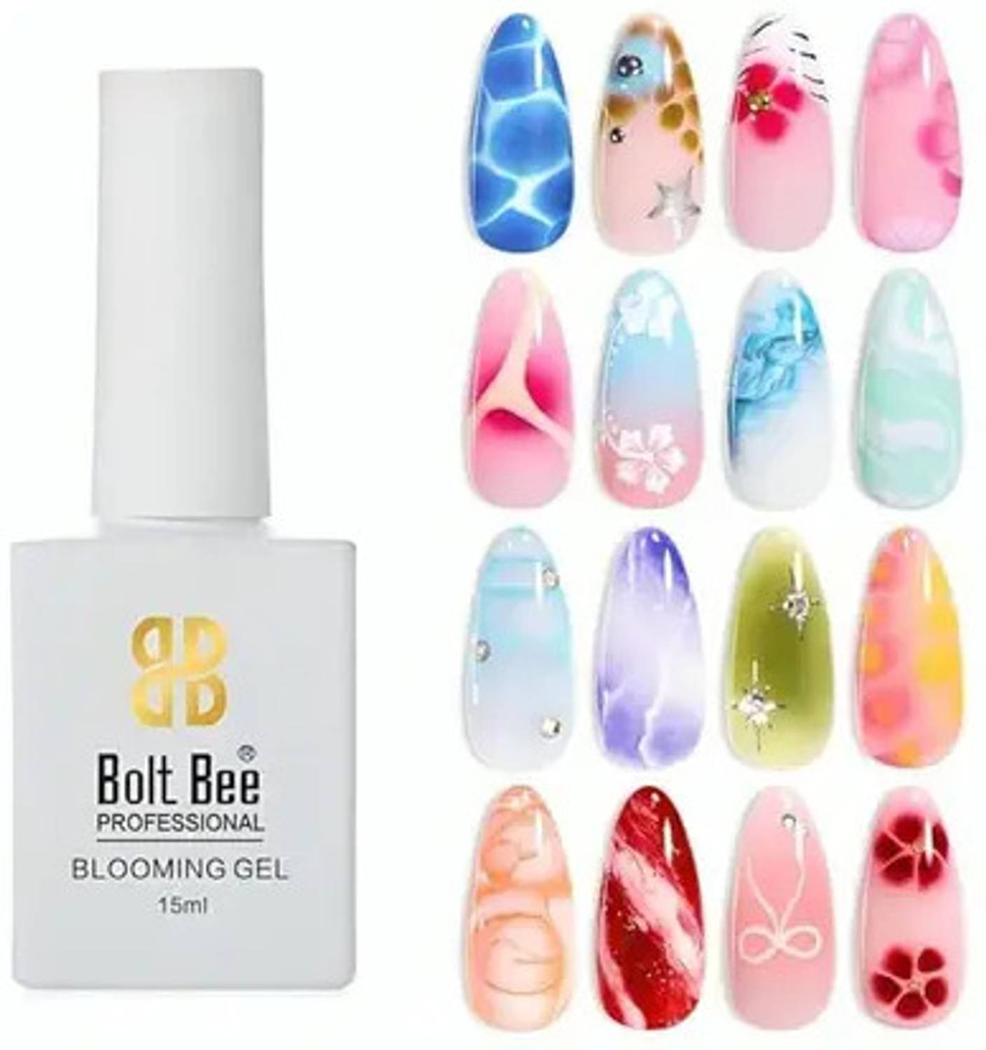 BOLT BEE Clear Blooming Gel 15ml UV LED Soak Off Nail Art Polish .