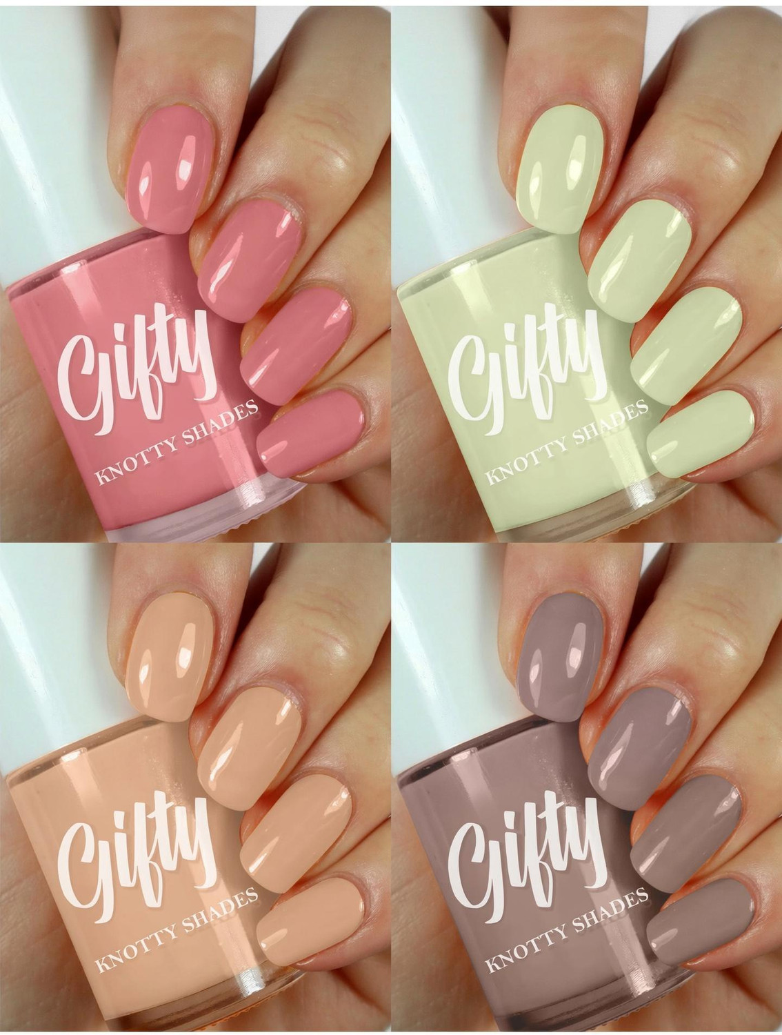 Image of GIFTY No Toxin Nail Lacquer Courage to Change Combo of 4 Be Bold,La Cream,Bubbly Champagne,Coco