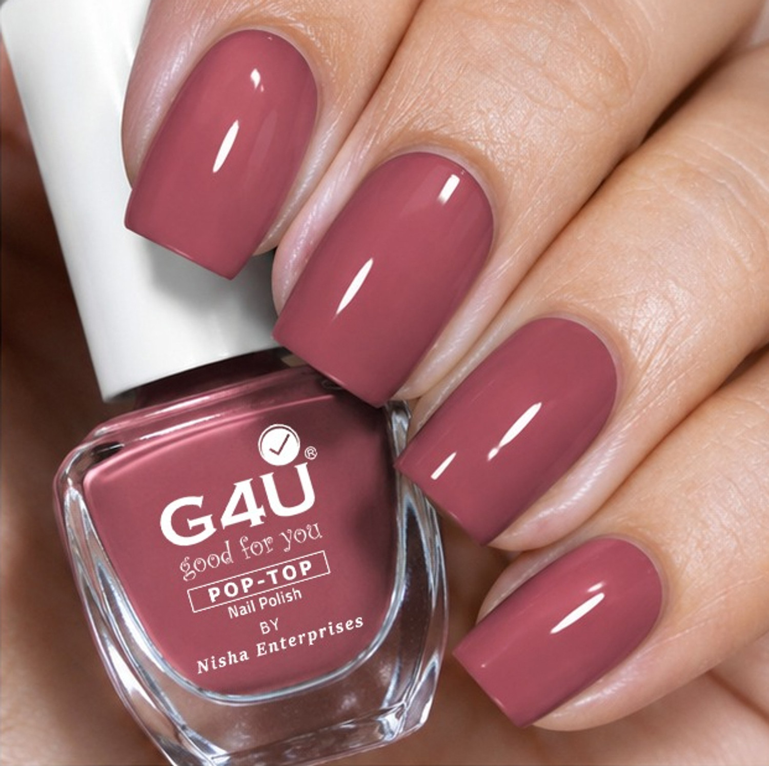 Image of G4U Nail Polish Set 4 Colors Red BroMauve Wine Nail Paints 16-18-19-25 Red, Brown, Wine, Mauve