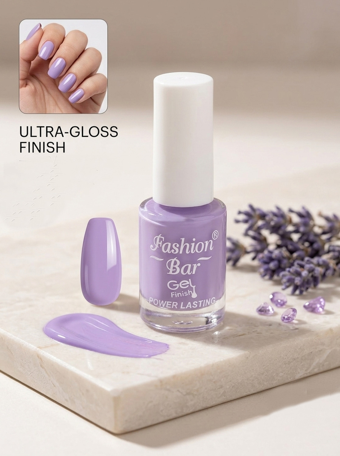 Image of Fashion Bar New Gloss Gel High Shine Nail Polish Pack of 6PC F636 Multicolor (Pack of 6)