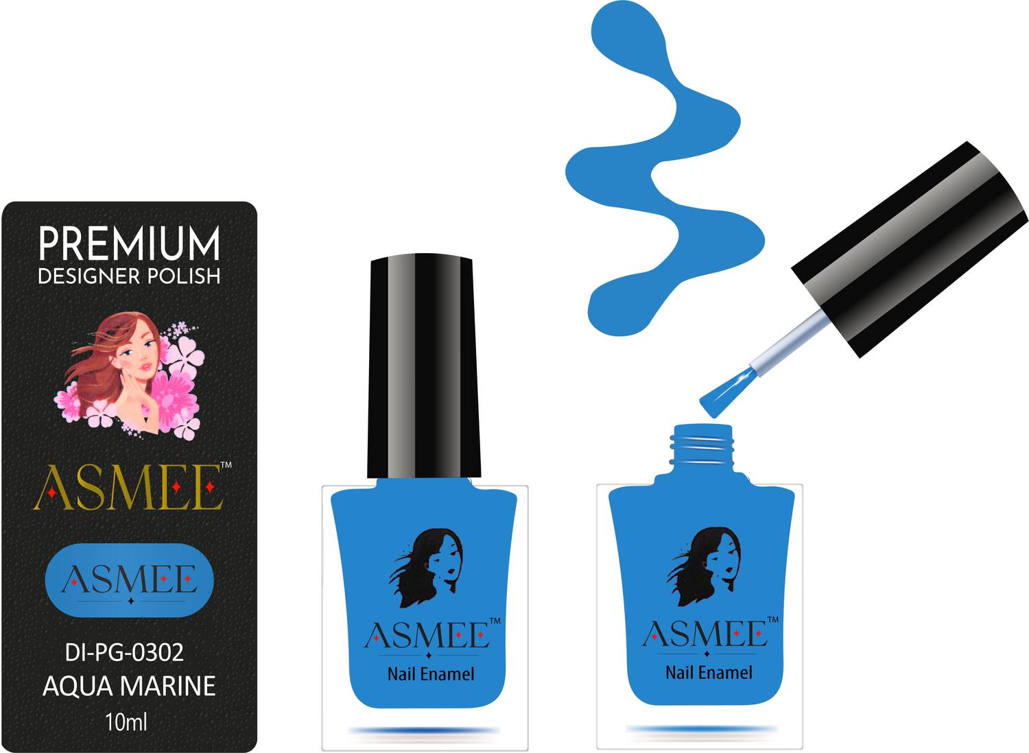 Asmee Gel Nail Polish Aqua Marine