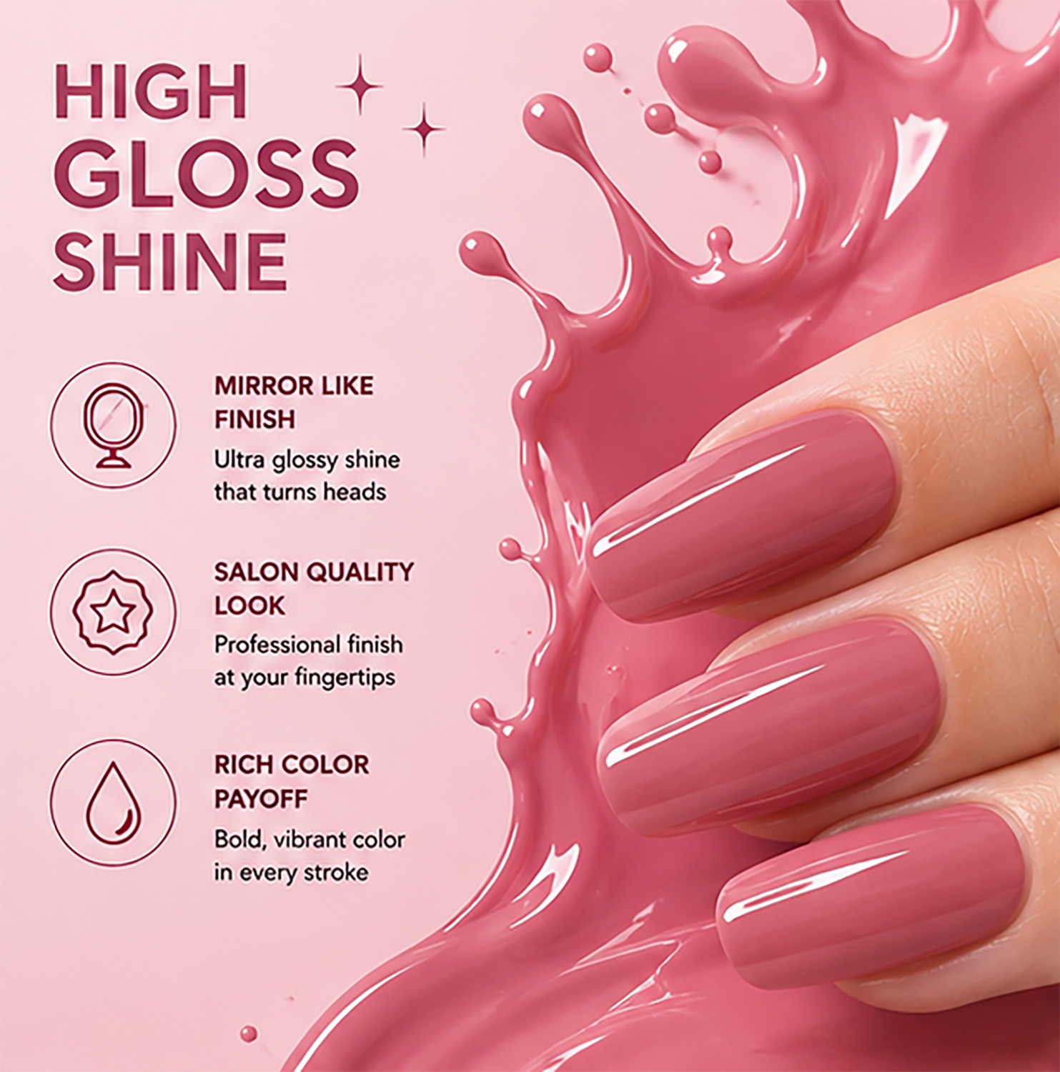 Image of RYUK Lustrous 6-Piece Shine Nail Polish Kit for Dazzling Manicures Set-2 Multicolor