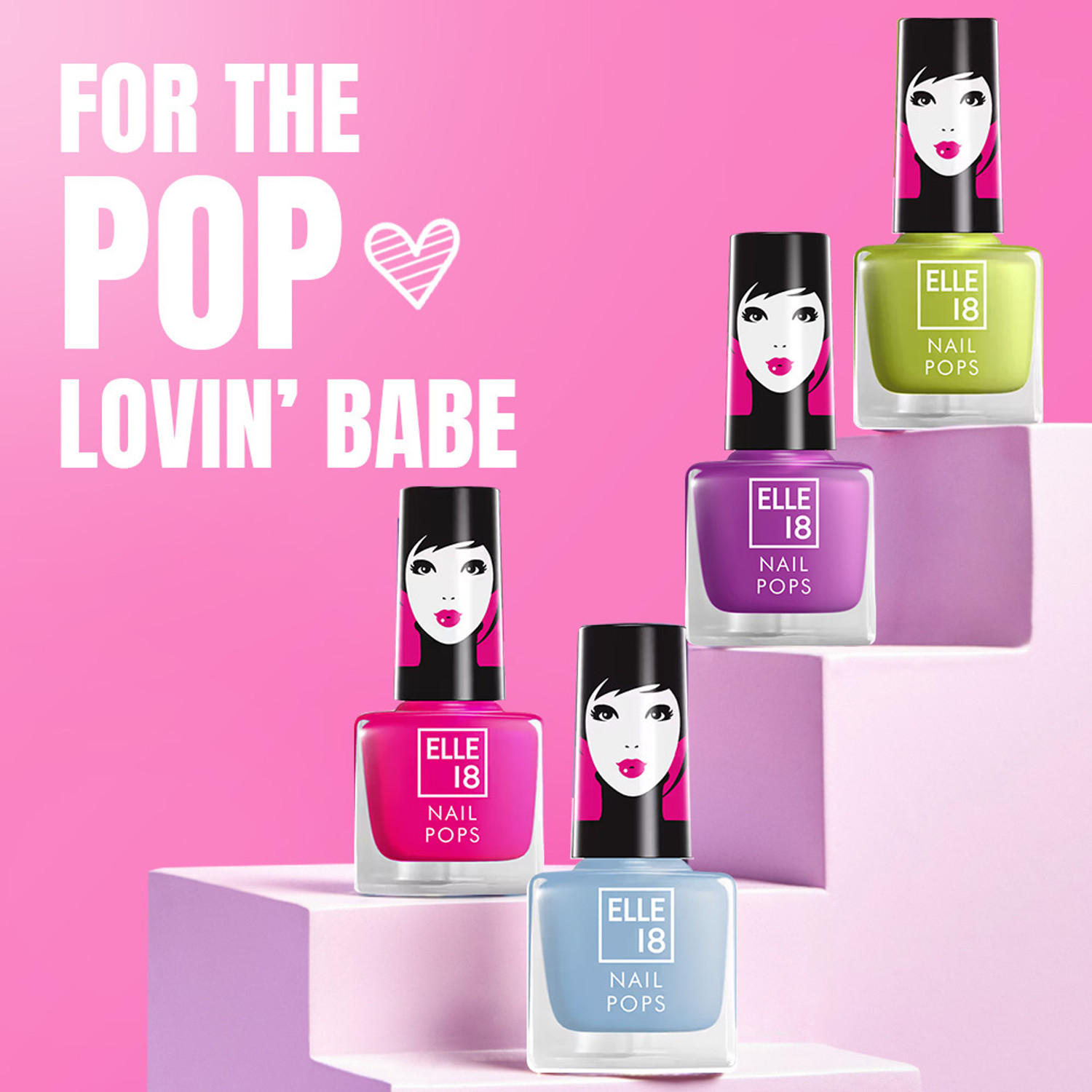 Image of ELLE 18 Nail Pop Kit: Pop Craze, Pack of 4 Pop Craze