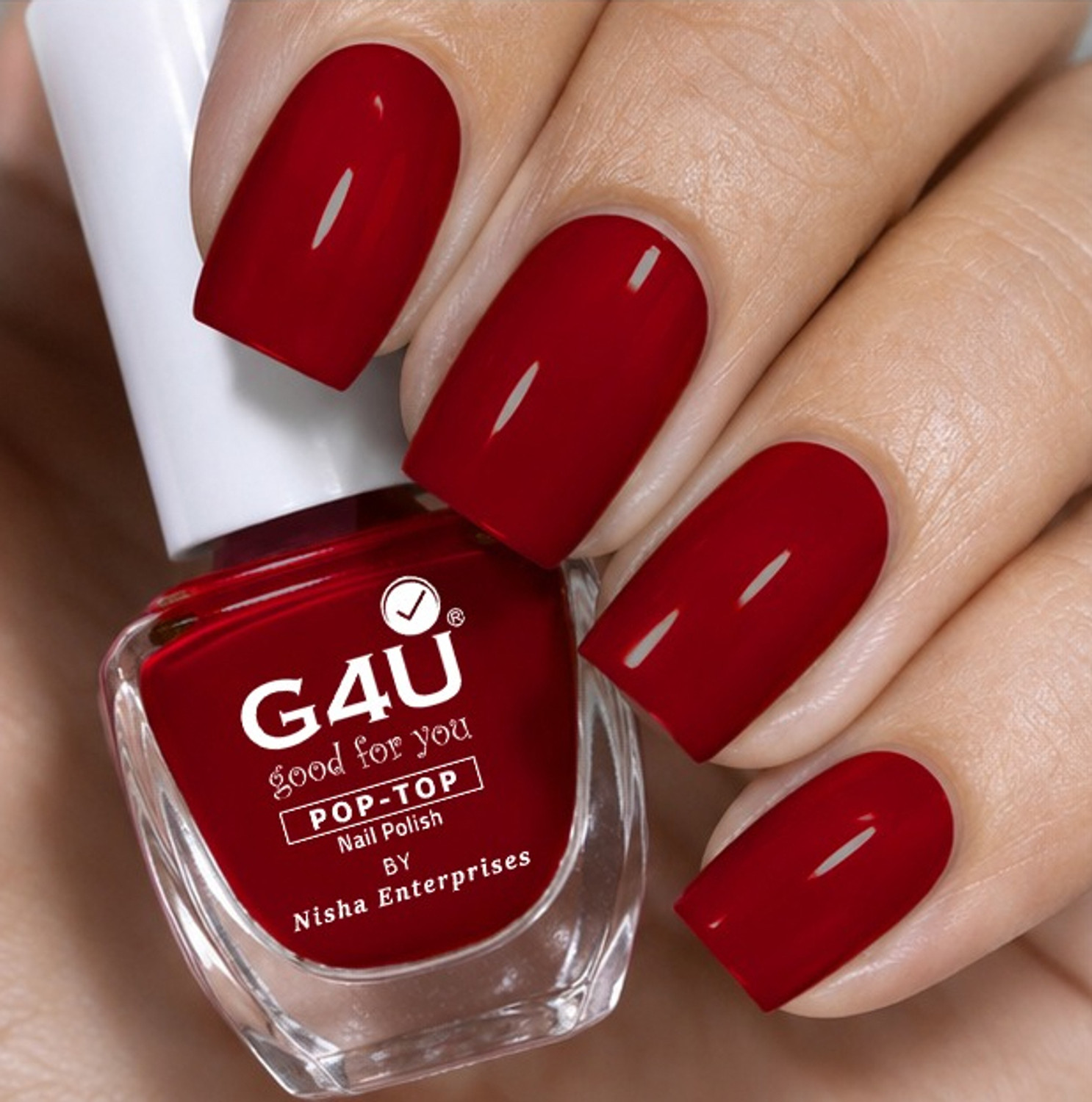 Image of G4U Nail Polish Set 4 Colors Red BroMauve Wine Nail Paints 16-18-19-25 Red, Brown, Wine, Mauve