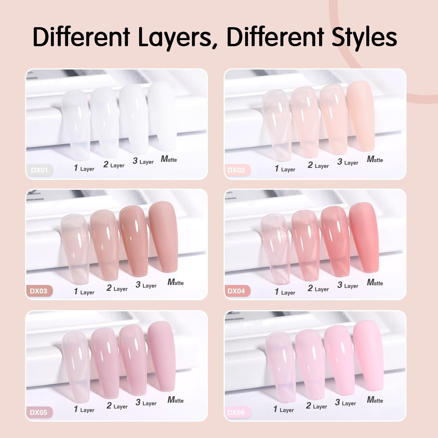 Image of THR3E STROKES UV Gel Nail Polish Set Dreamy Shades of Pink, Peach & Nude Gel Polish Kit 7.5ml Nude 243