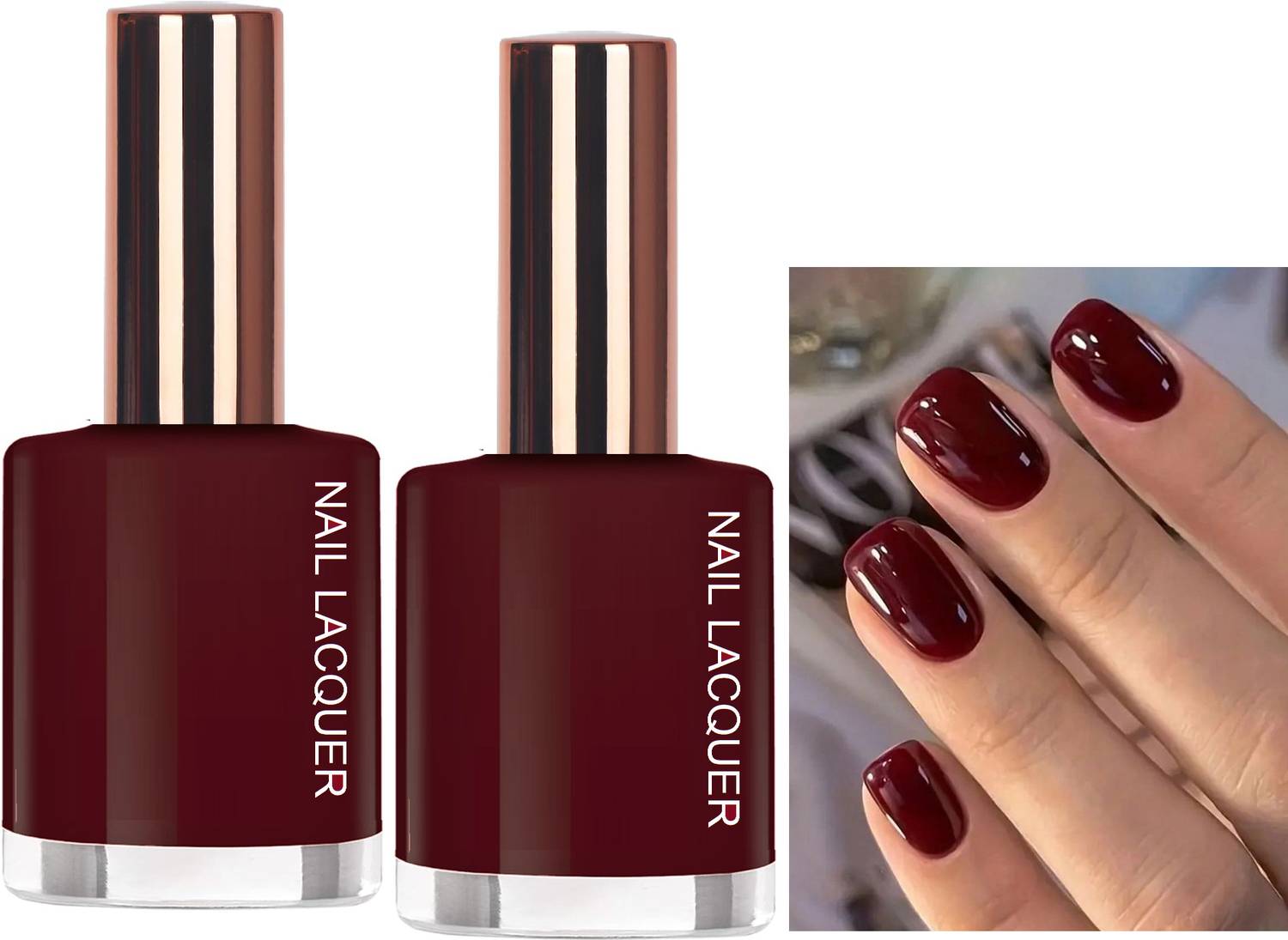 ADJD Combo Professional Glossy Nail Polish Long Lasting & Non Toxic jet maroon jet maroon