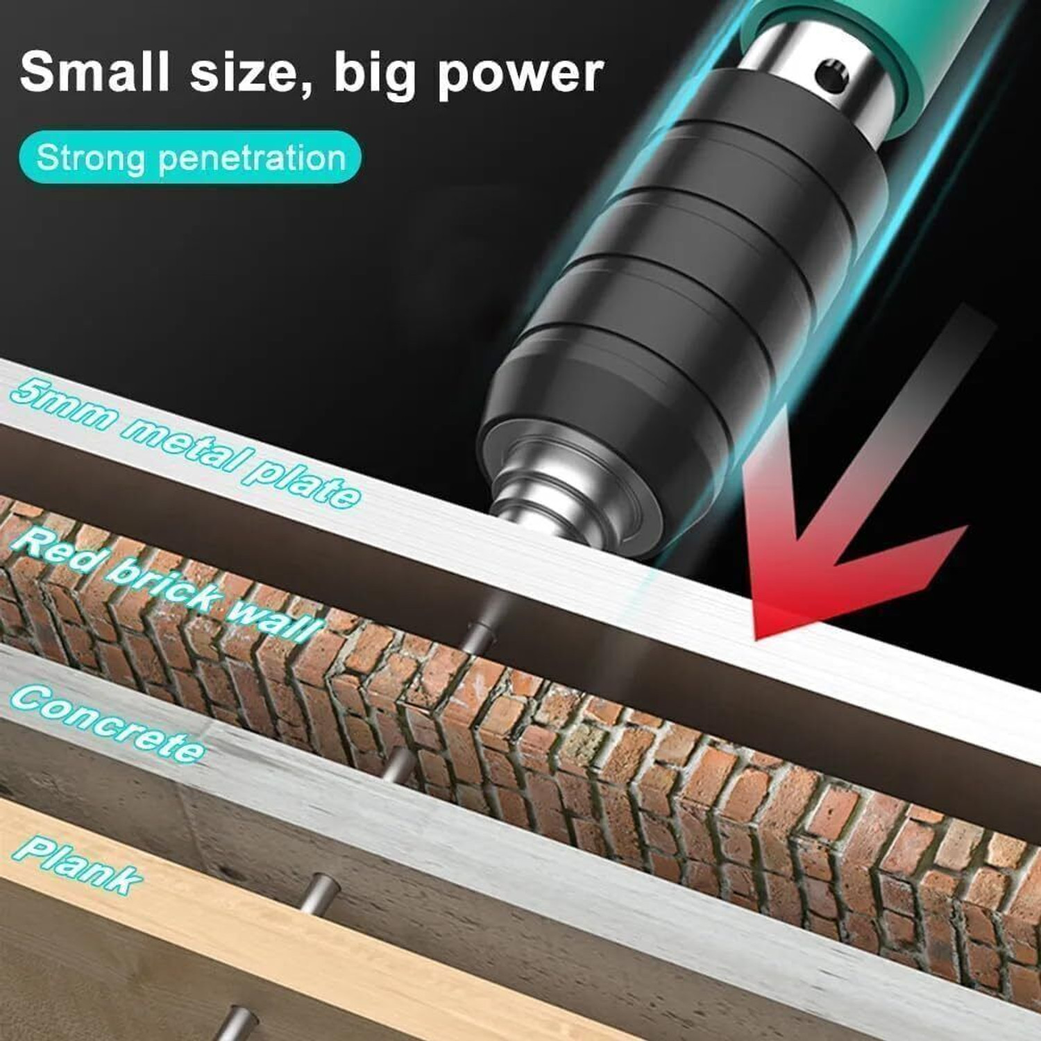 Image of ramakrishnavan 08H Nail Gun Manual Steel Nails Round Nails 100 pcs Heavy Duty Squeeze Rivet Gun Cordless Nailer