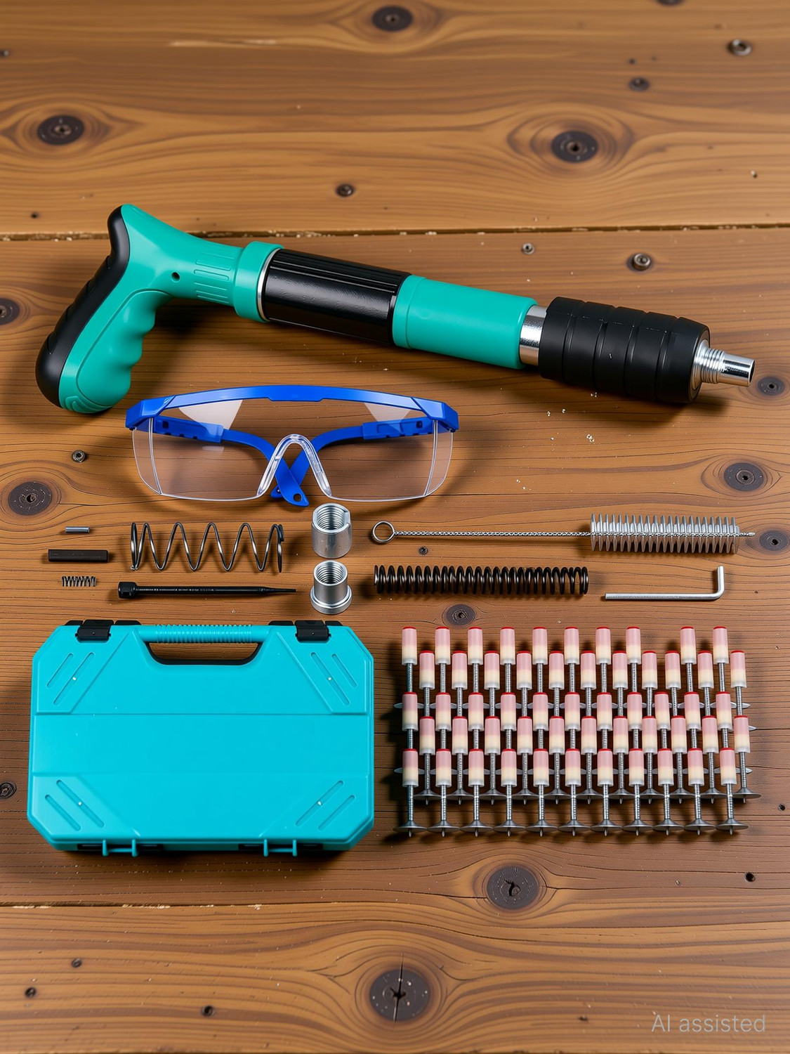 Image of HVG TRADERS Steel Nail Gun Wall Fastening Tool Nails Rivet Tool Portable Mini Nail Shooting Machine Corded Nailer