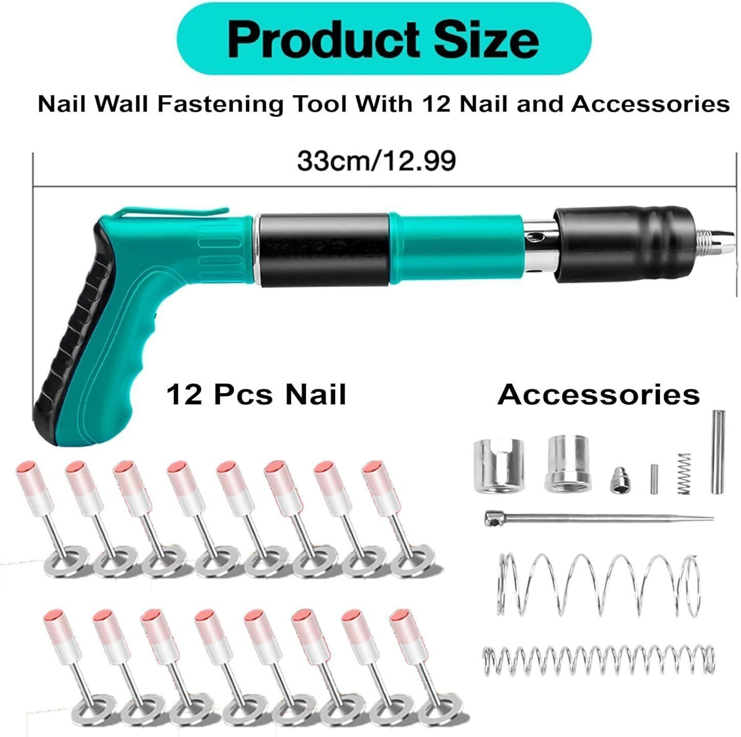 Image of HVG TRADERS Steel Nail Gun Wall Fastening Tool Nails Rivet Tool Portable Mini Nail Shooting Machine Corded Nailer