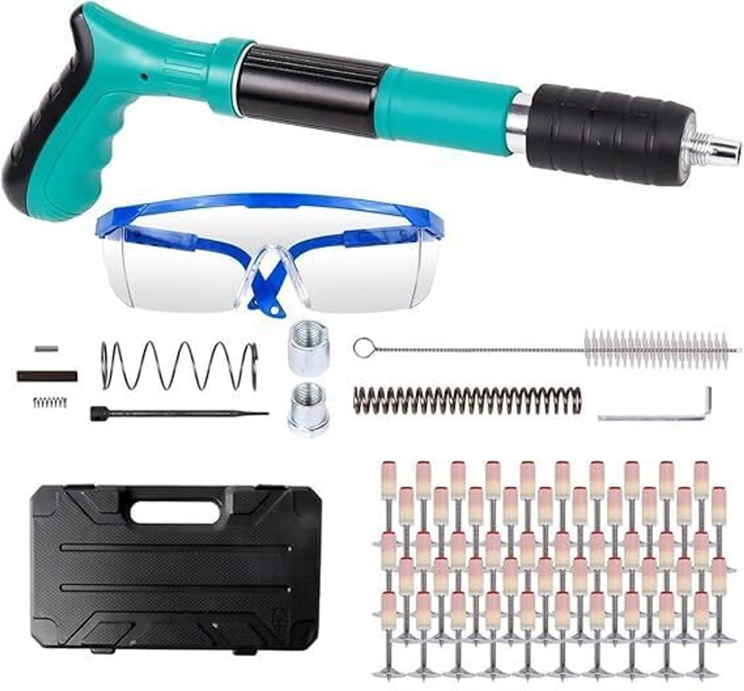 Image of AQUABUCKET Multi-Purpose Handheld Nail Gun Set with Nails and Accessories Cordless Nailer