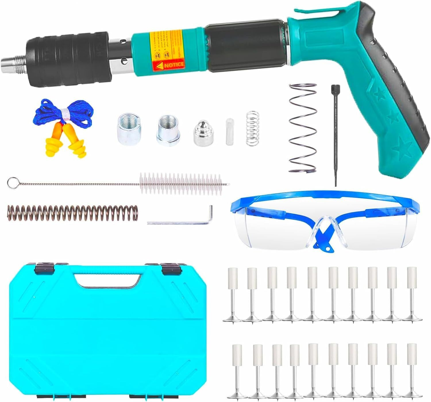 Image of Bonsly Concrete Nail Gun Manual Steel Nail Gun Tool, Concrete Nail Gun Cordless Nailer