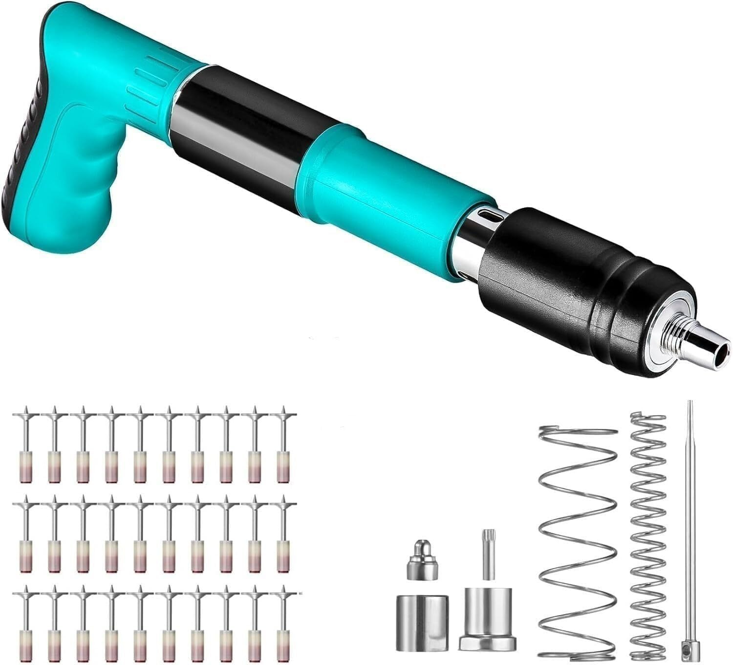 Image of REMICH Manual Steel Nail Gun Tool 20pcs Nails Wall Fastening Tool For Cement Concrete 5 Speed Adjustable Manual Steel Nail Gun, Portable Nail Shooting Machine Cordless Nailer