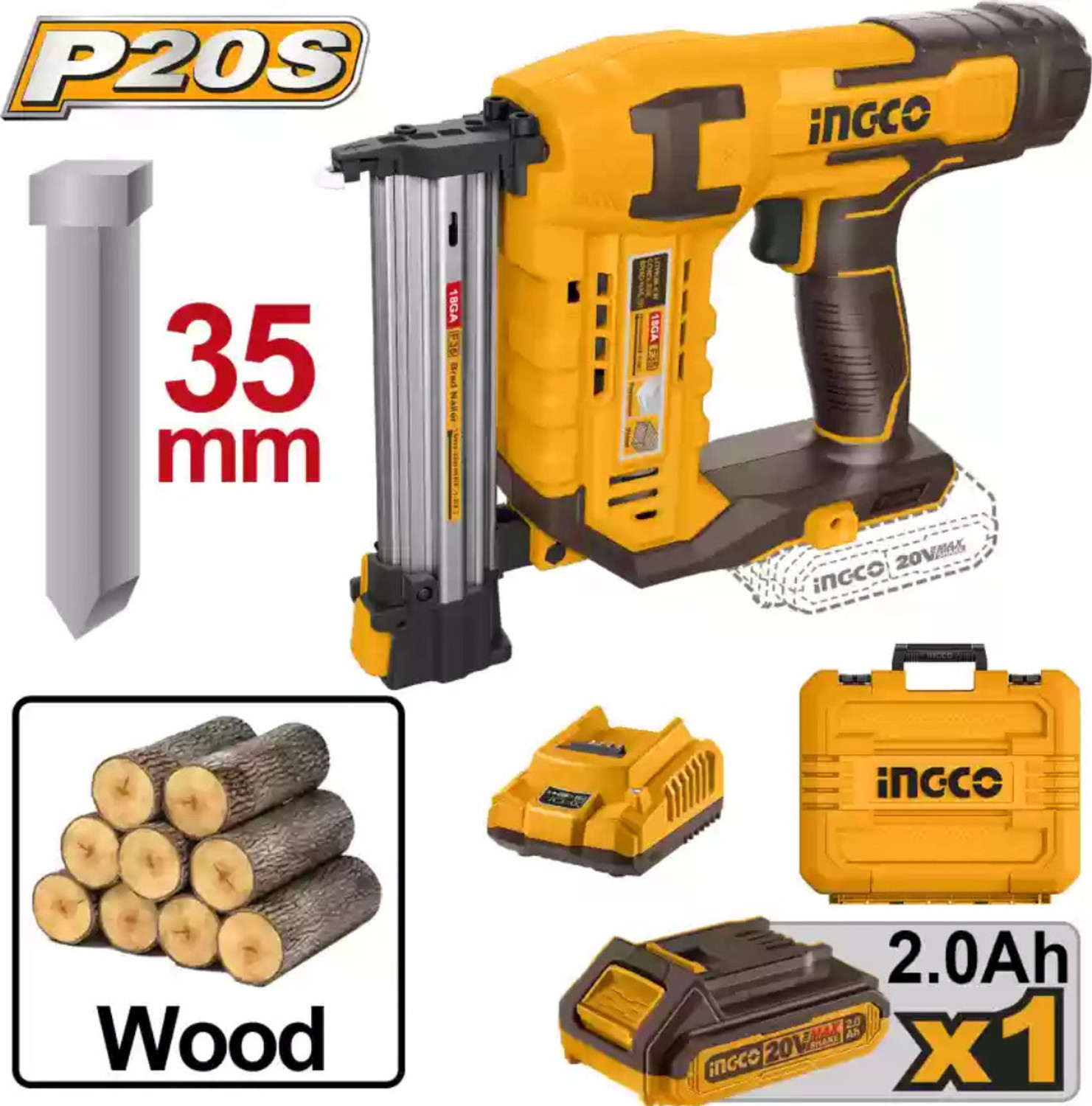 Image of INGCO CBNLI2008 Cordless Nailer