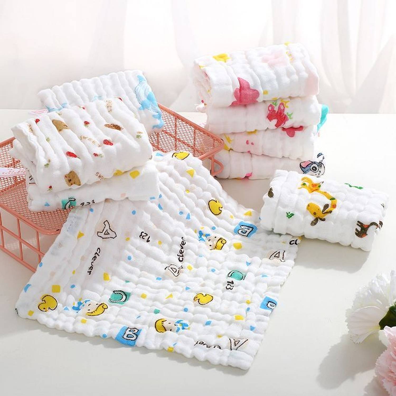 AAROVI Muslin Baby Hanky White Cloth Napkins