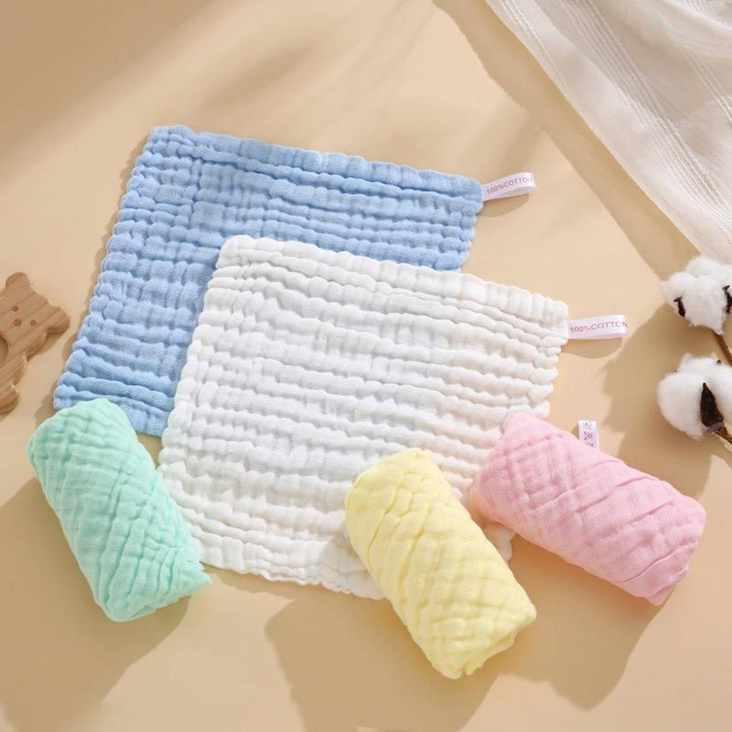 Babking Absorbent Infant Towel Pack Multicolor Cloth Napkins
