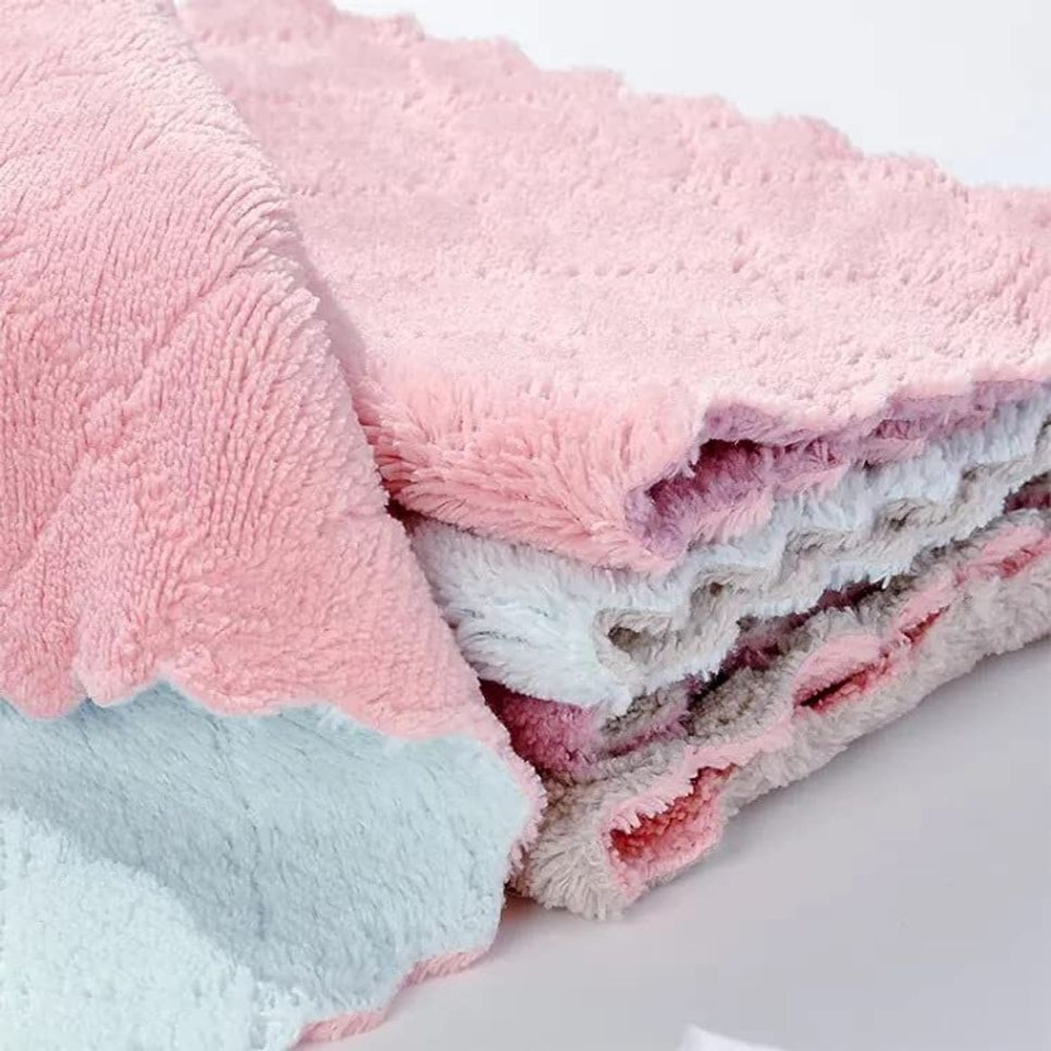 Image of AURAFINE Microfiber Kitchen Cloth Napkin, Cleaning Towel for House, Size 10x10 Inch Multicolor Cloth Napkins