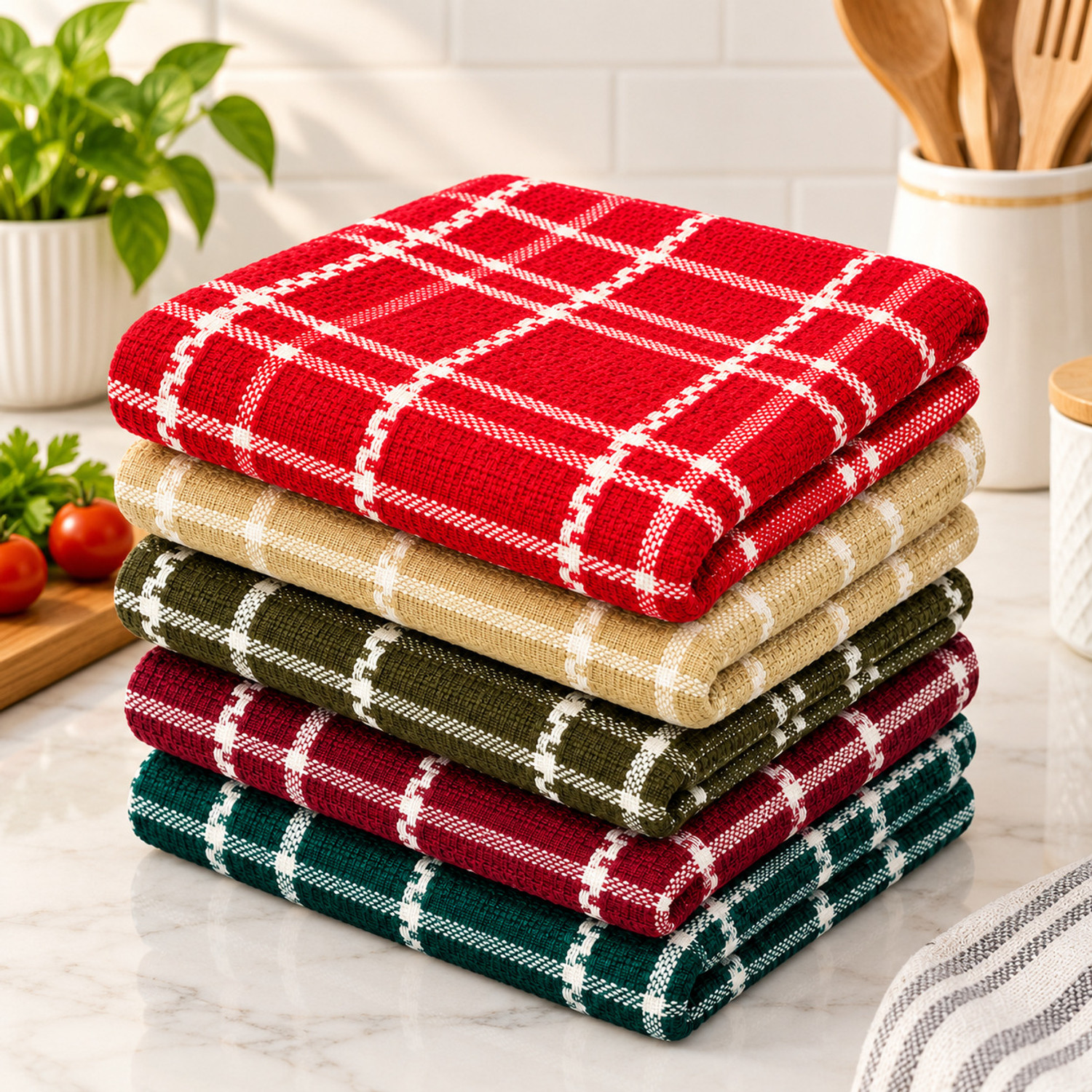 Image of MANAN Pack of 5 cotton napkins for kitchen Multicolor Cloth Napkins
