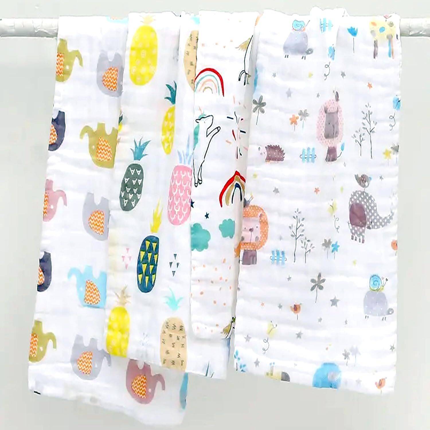 Babking Dry Muslin Wash Cloth Organic Cotton Face Towel Handkerchief for Baby New Born White Cloth Napkins