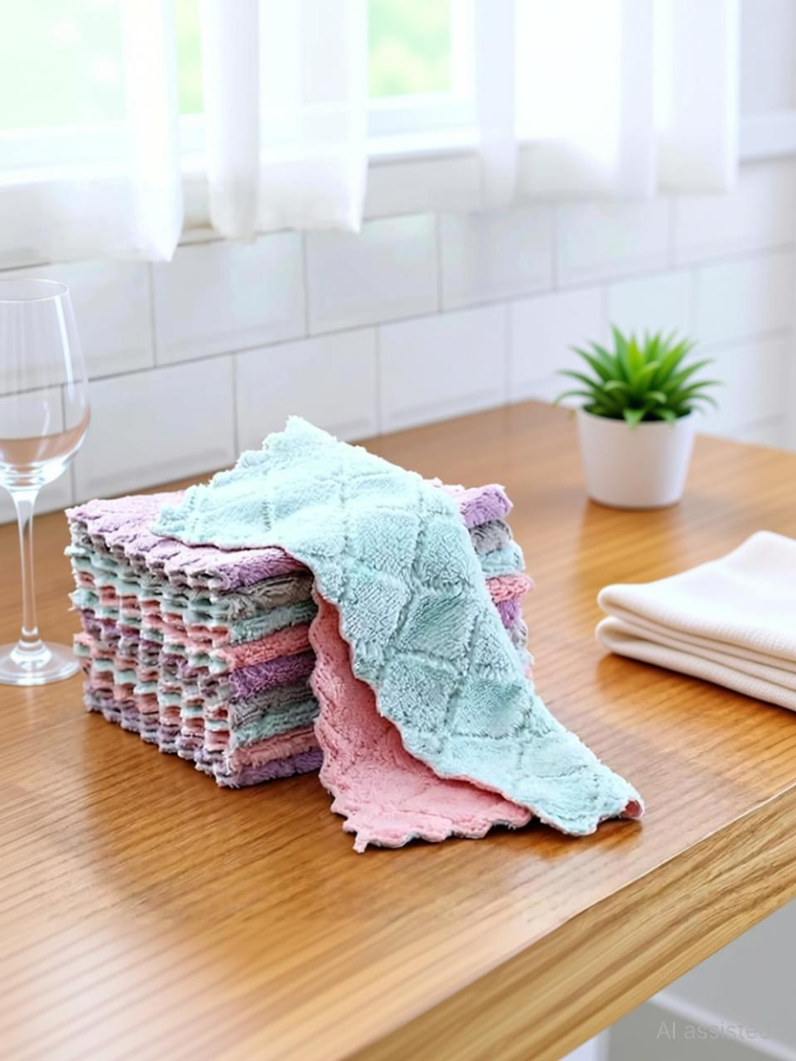 Image of GoodsGarden Highly Absorbant Microfibre Kitchen Cleaning cloth Multicolor Cloth Napkins