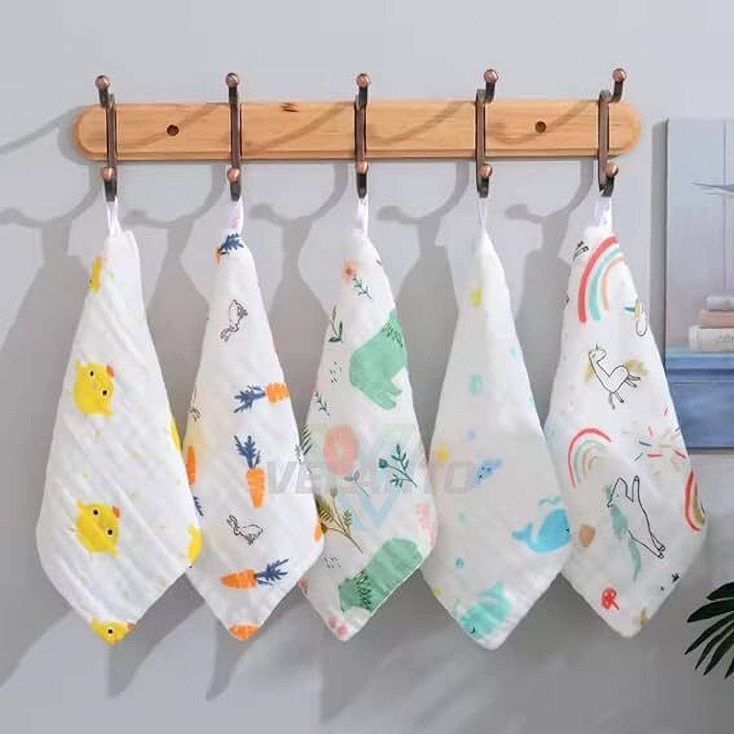 Babking Muslin Cotton Face Bath Towels Extra Soft 6 Layers Washcloths White Cloth Napkins