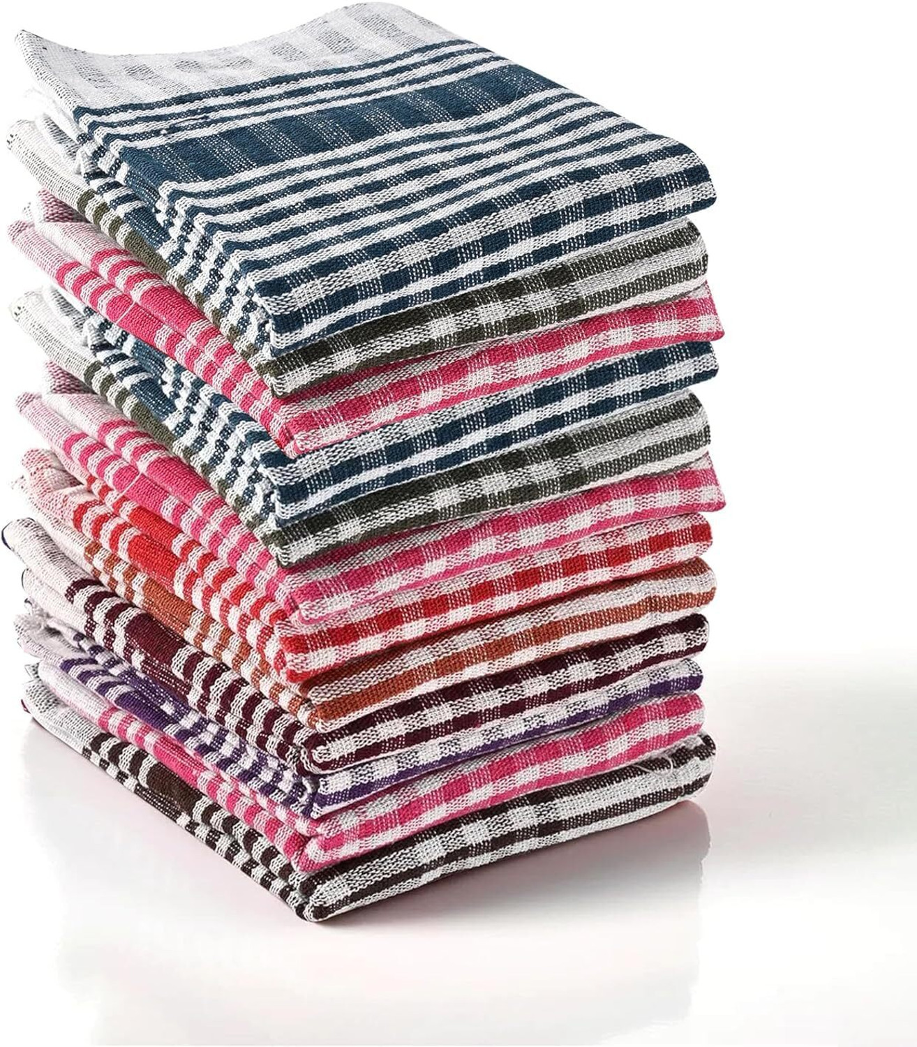 Image of KITCHENBIZ Cotton Reusable Kitchen Towel Roll Pack of 8 Multipurpose Washable Wet and Dry Non-woven Cleaning Cloth