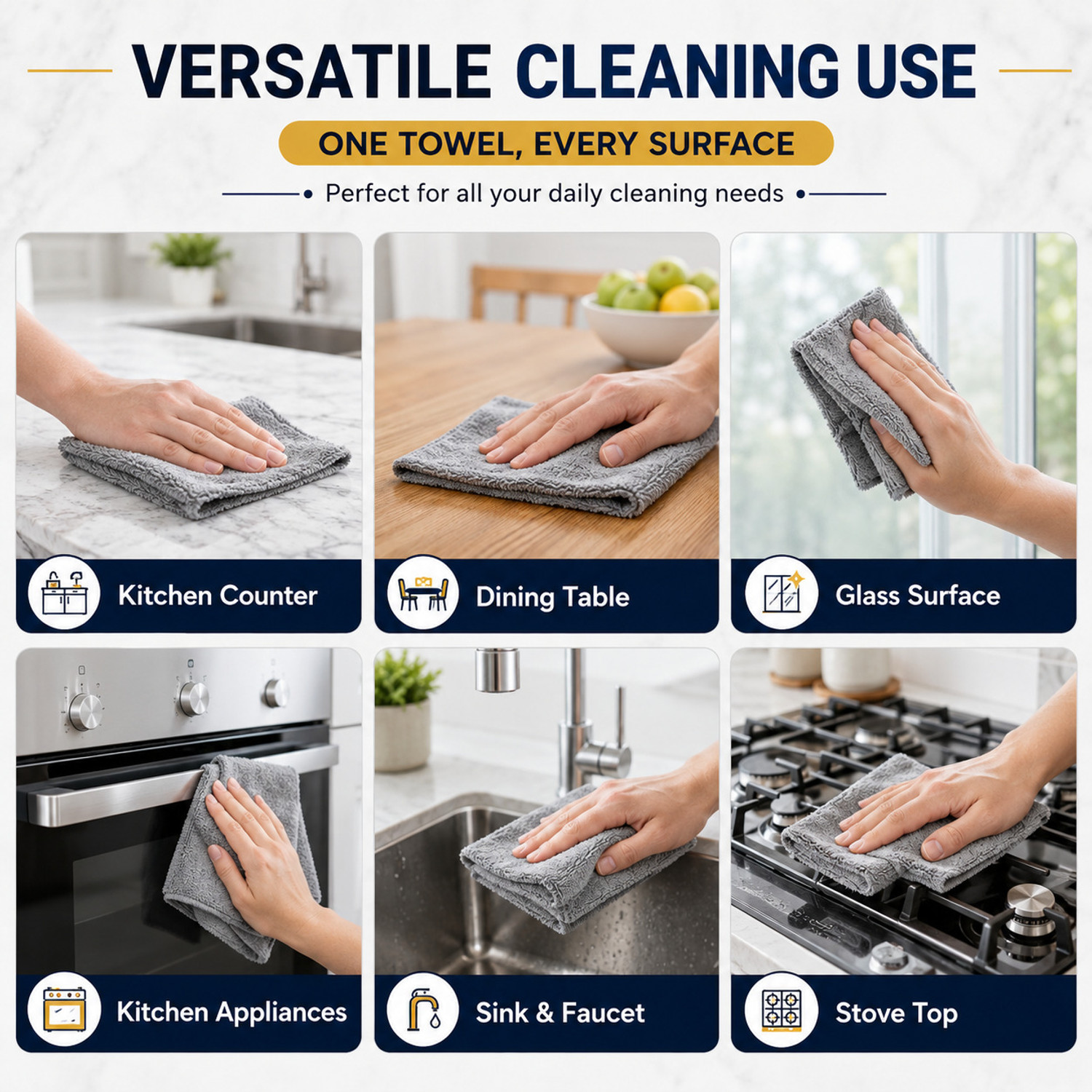 Image of KRIOVELLEA Microfiber Cleaning Cloth Roll 20 Pack Grey Cloth Napkins