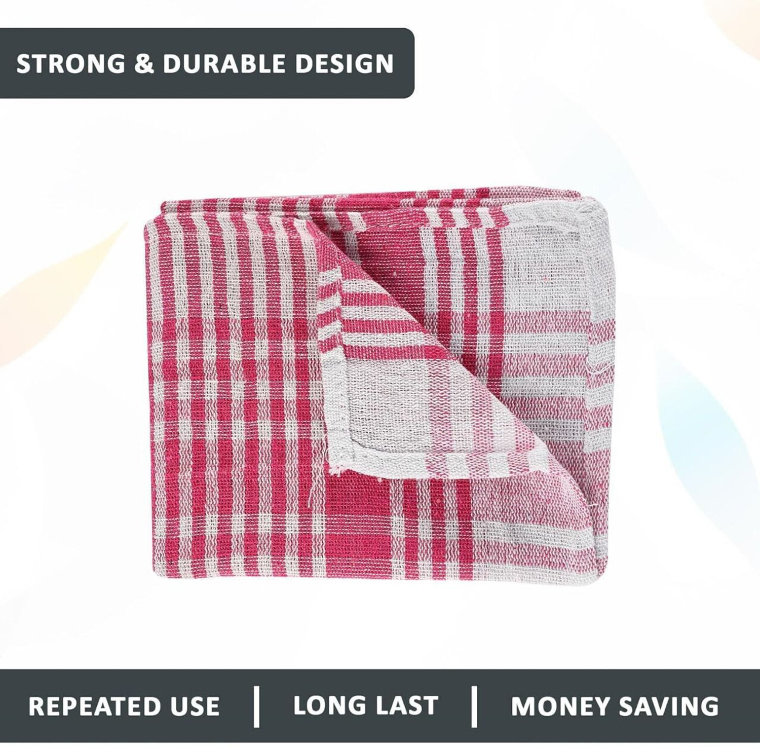 Image of Texco India Cotton Kitchen Napkins | Fridge, Table, Kitchen Platform Cleaning| Multicolor Cloth Napkins