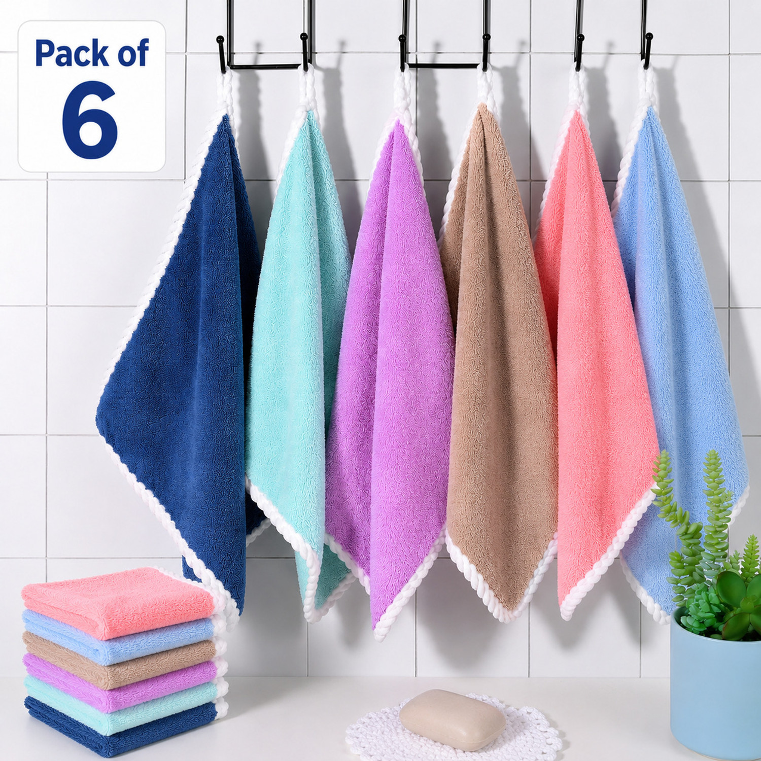 Image of MANAN Microfiber Kitchen Cloth Napkin, Cleaning Towel for Home, 10x10 Inch Multicolor Cloth Napkins