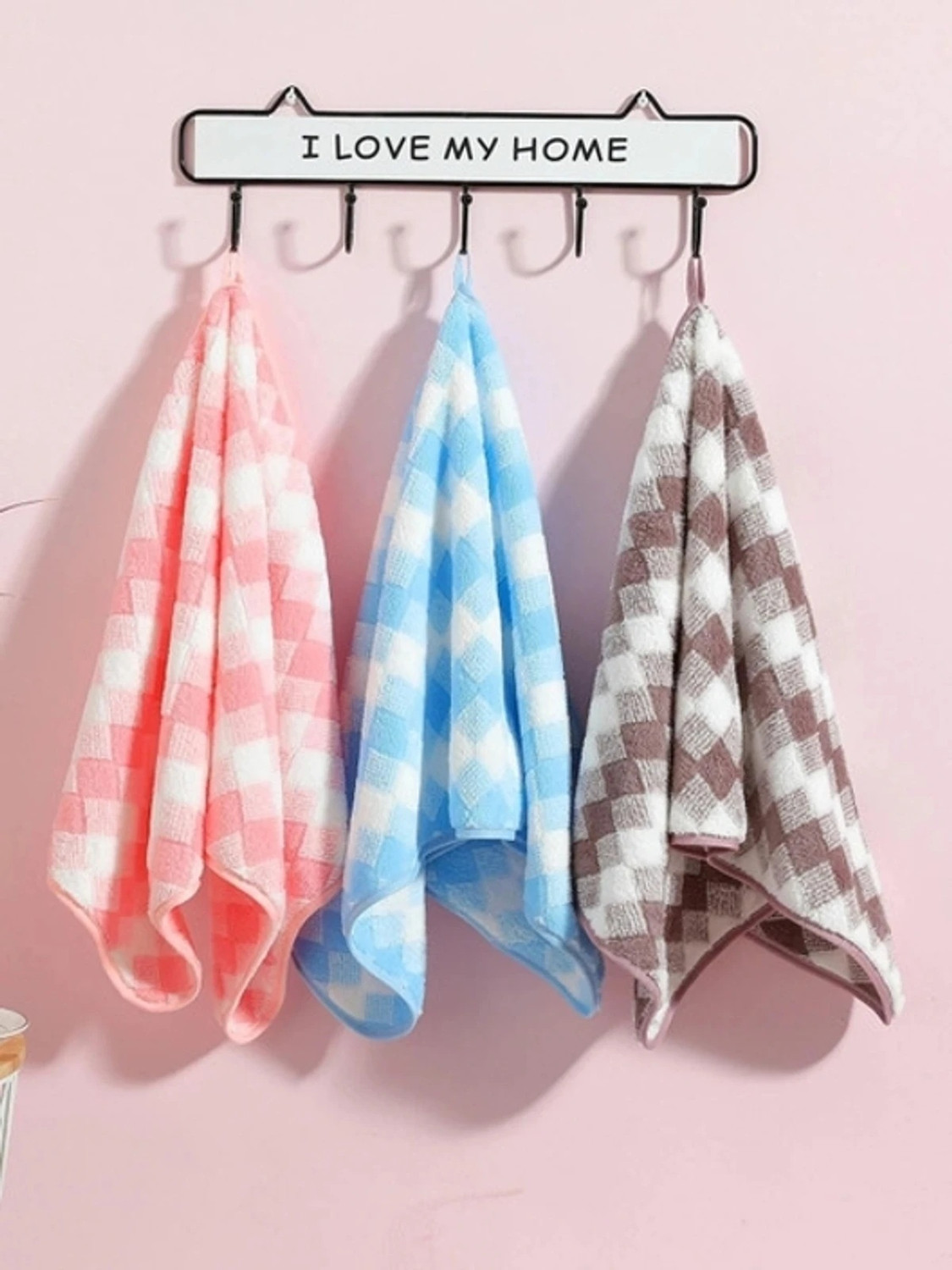 Image of VarniEcom Microfiber Wash Basin Hanging Hand Kitchen Towel Napkin with Ties- Pack of 3 Multicolor Cloth Napkins