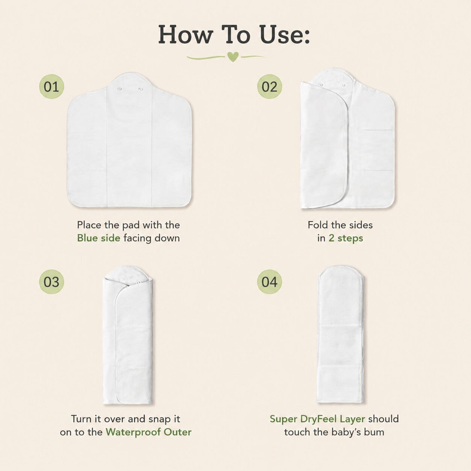 Image of Superbottoms Dry Feel Magic Pad for UNO Cloth Diaper|Stay Dry, Reusable, Cotton Insert /Soaker