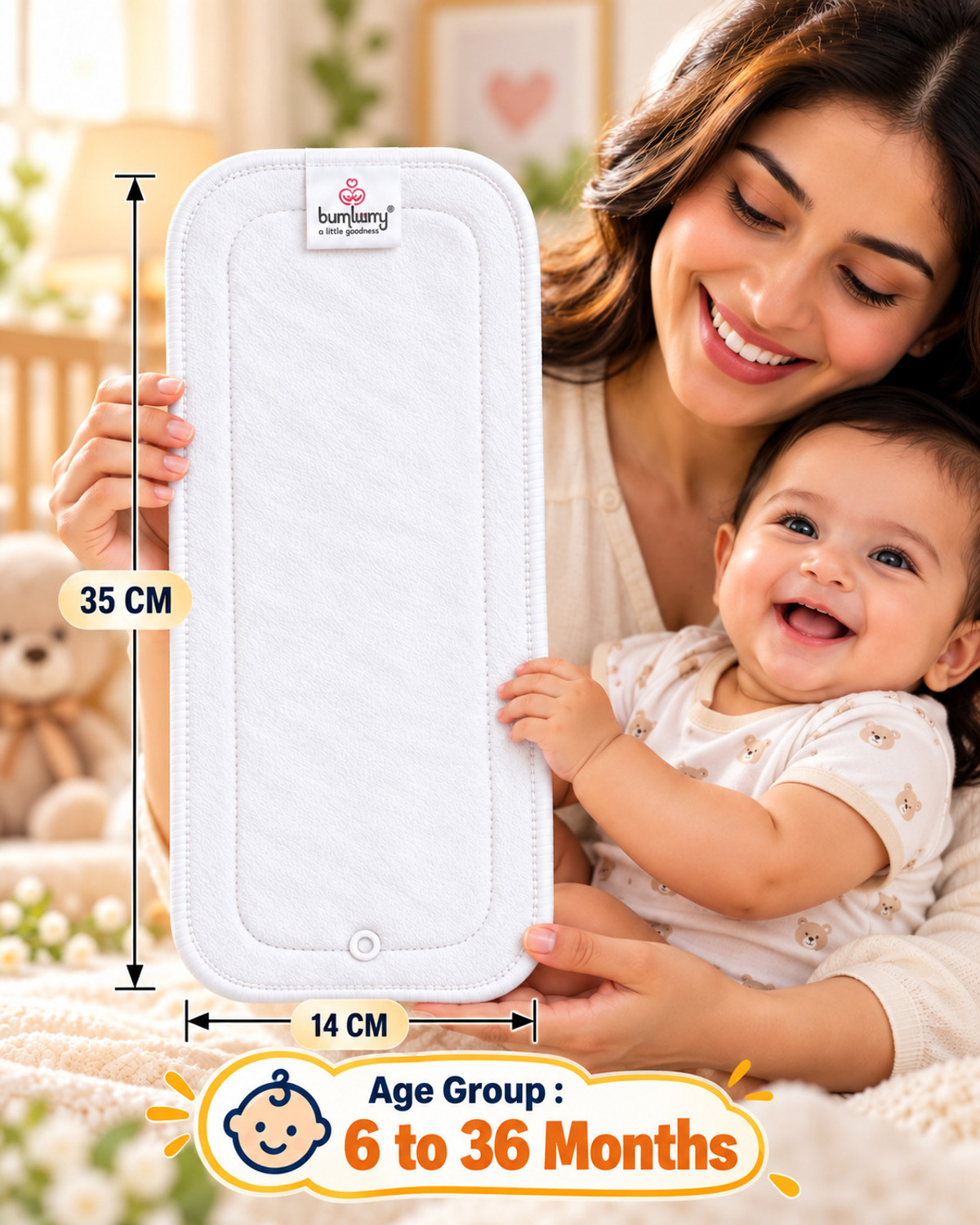 Image of bumberry Reusable Wet Free Inserts For Cloth Diapers (Pack Of 3)