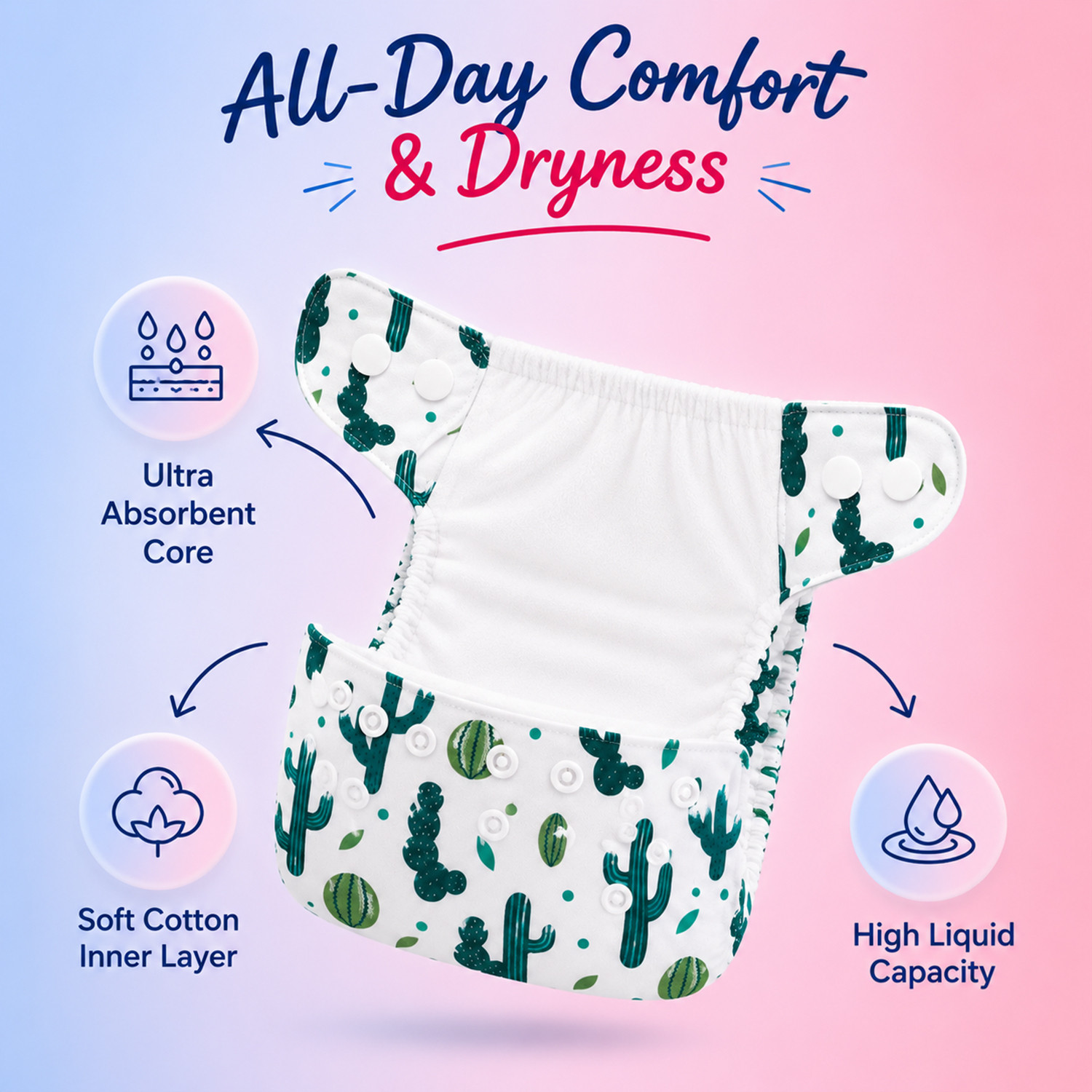 Image of MOMSARC Quick dry Baby Cloth Diapers 5 Pack