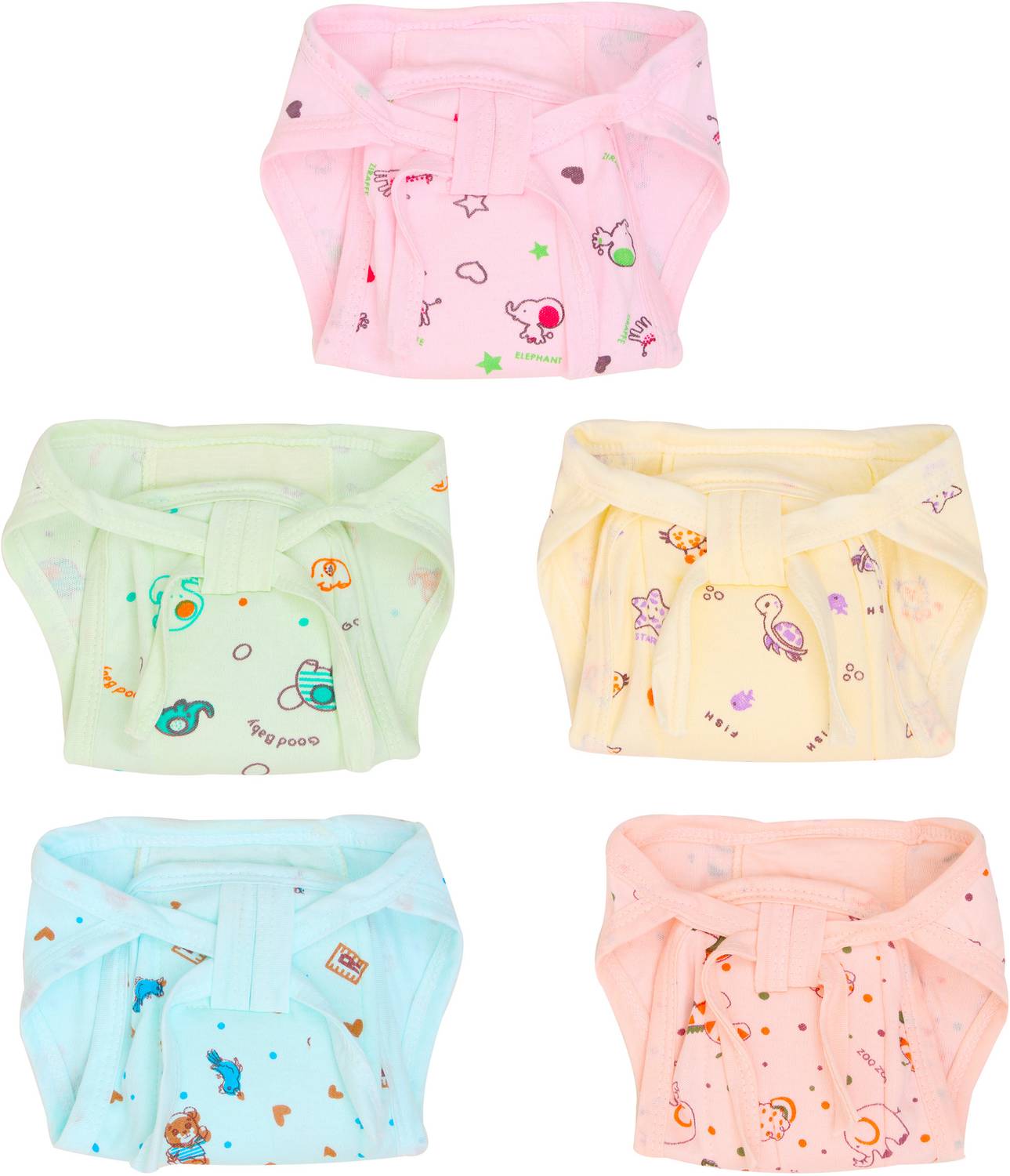BREEZEWAY New born baby langot Cloth diaper extra paded Pack of 5 (0-6 Month Babies)