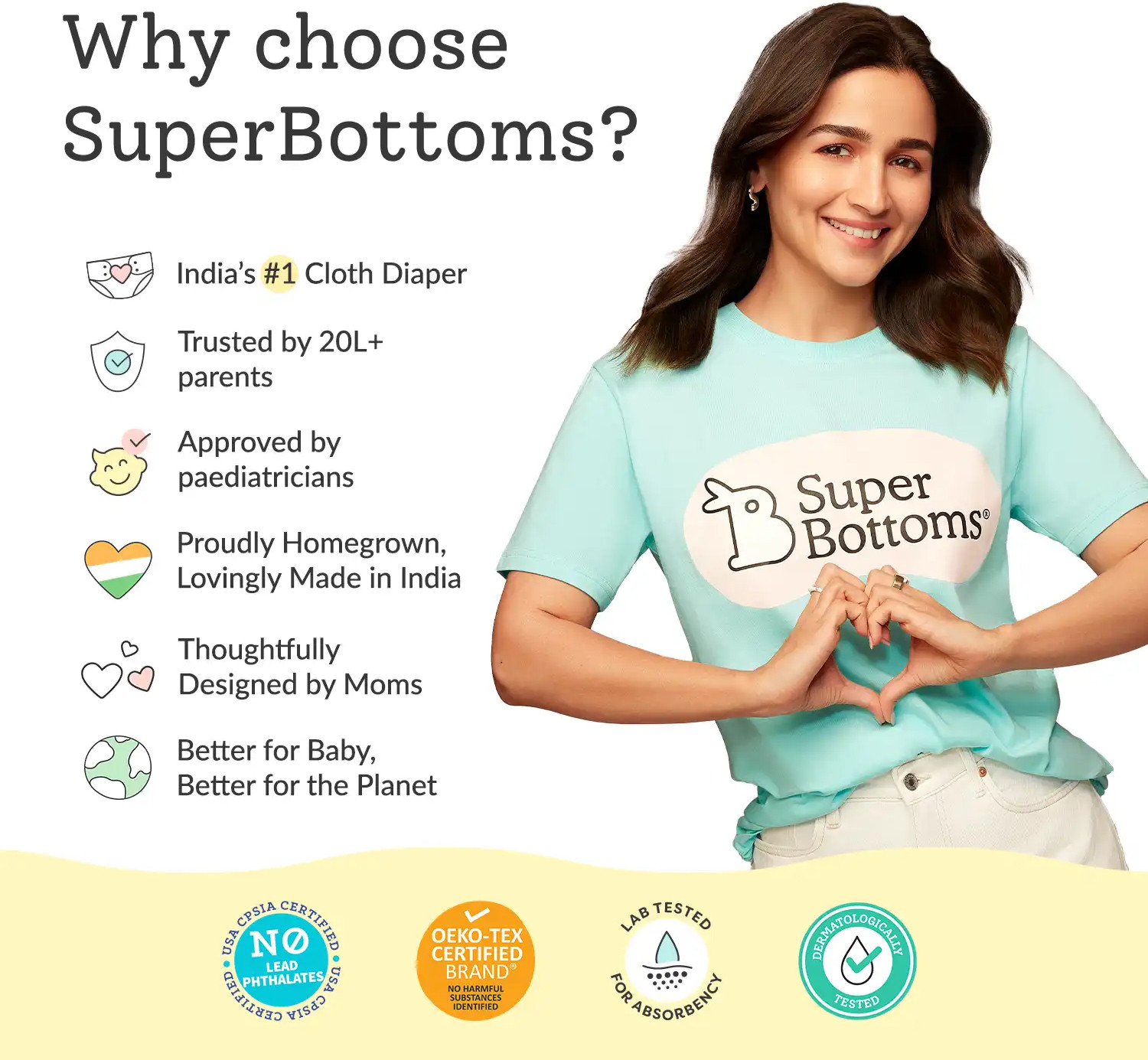 Image of Superbottoms DryFeel Langot for Newborn Baby | Premium Cotton Padding | 0 - 9M upto 5kg 12pc