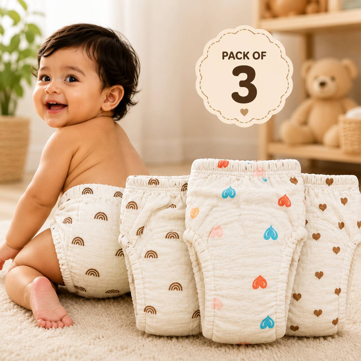 CuddleHop Reusable Padded Underwear Pack of 3
