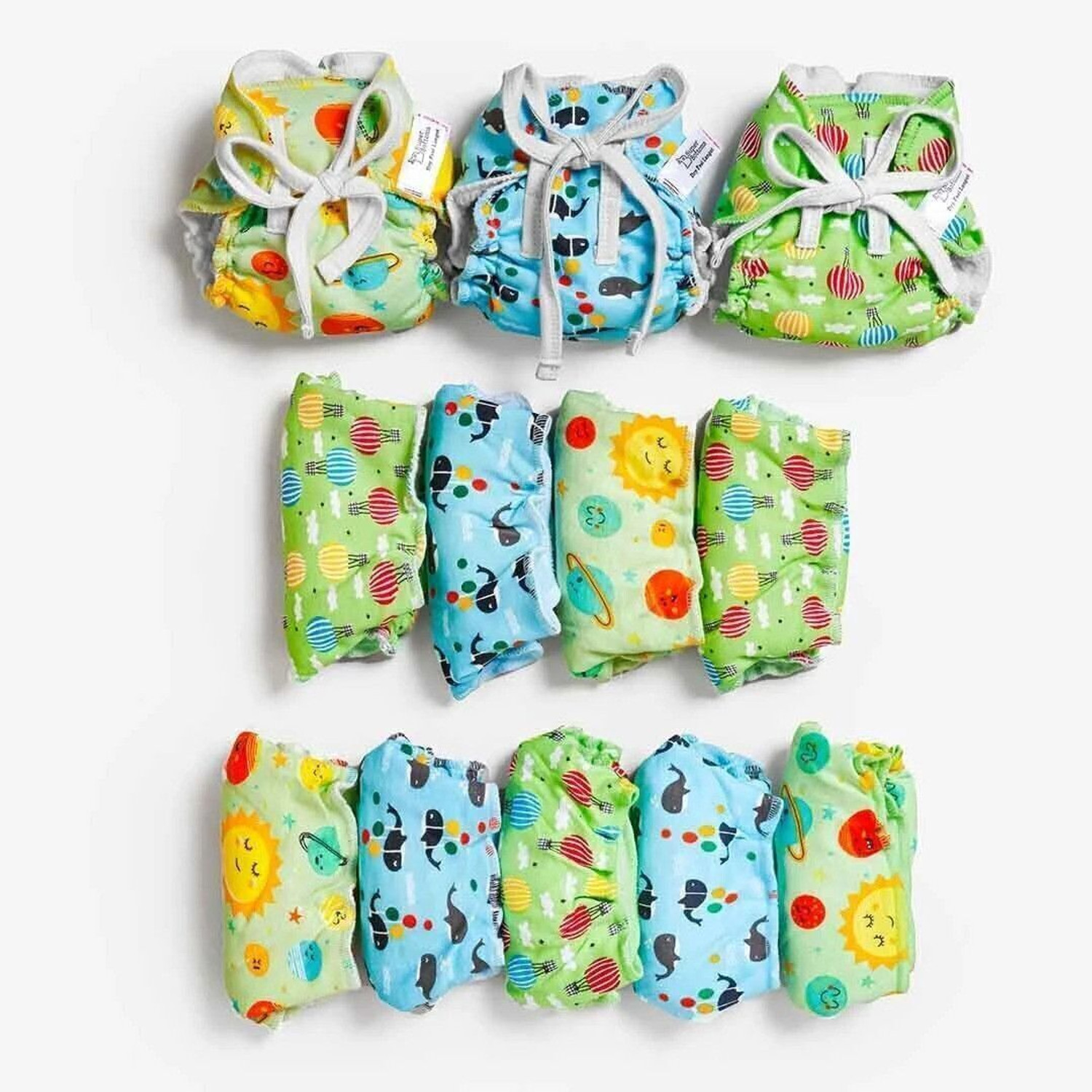 Image of Superbottoms DryFeel Langot for Newborn Baby | Premium Cotton Padding | 0 - 9M upto 5kg 12pc