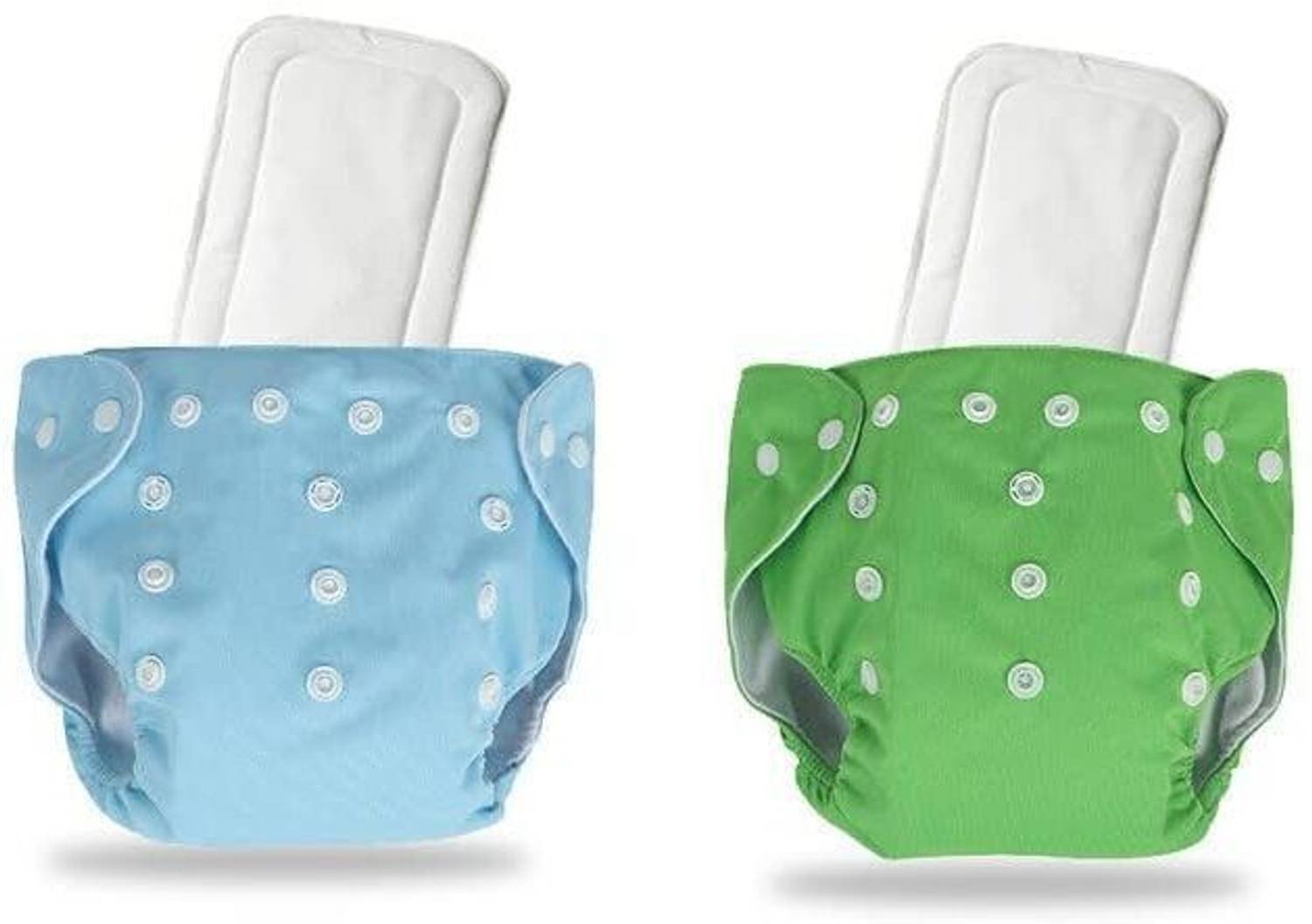 AEREX 2 Diapers & 2 Insert Pads Washable Reusable Adjustable Pocket Nappies Combo